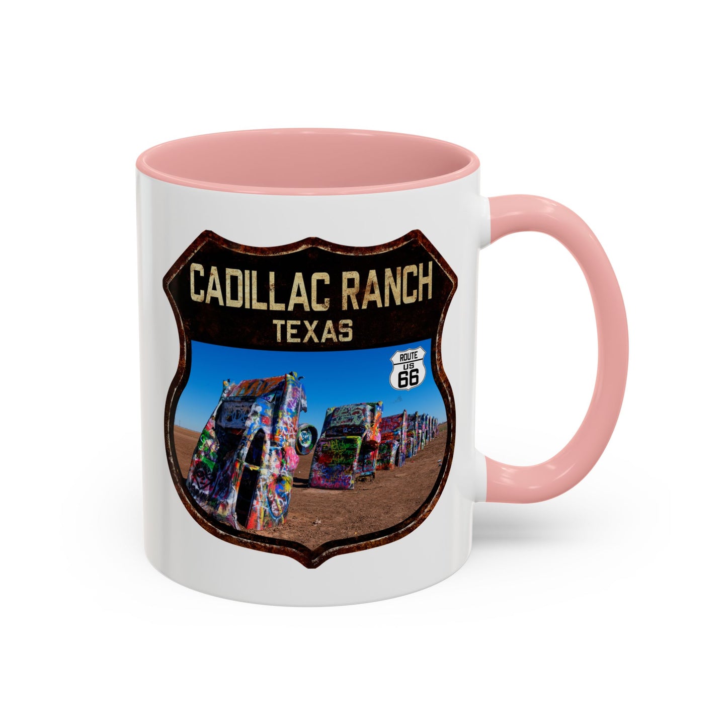 Mug Cadillac Ranch Route 66 Shield Texas 11oz