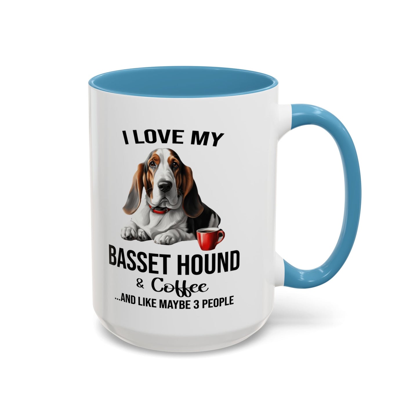 Basset Hound Lover Mug, Basset Hound Lover Gift, Coffee Mug, Basset Hound Mug, Basset Hound Gift, Basset Hound Owner, Coffee Cup A0023-005 Accent Coffee Mug (11, 15oz)