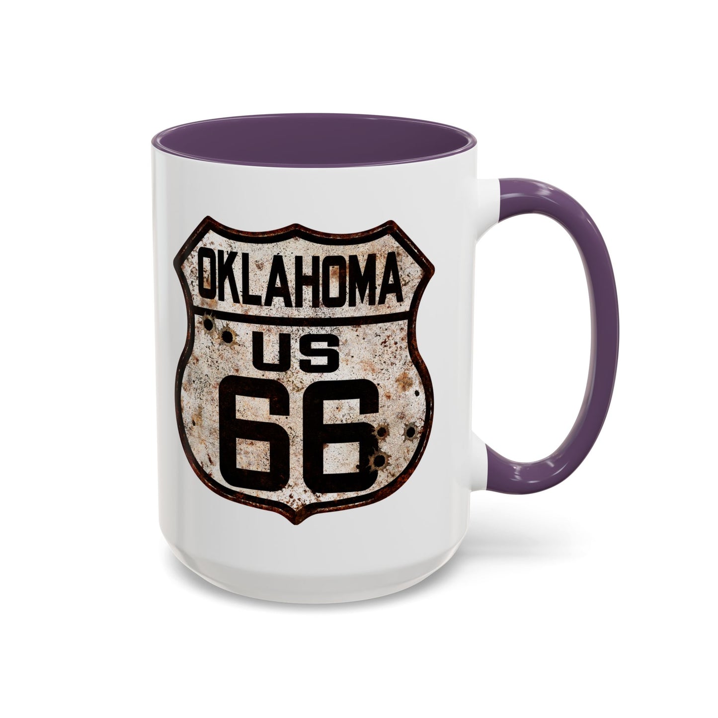 Mug Vintage Rusty Route 66 Highway Shield Oklahoma Route 66 Gift 11oz, 15oz