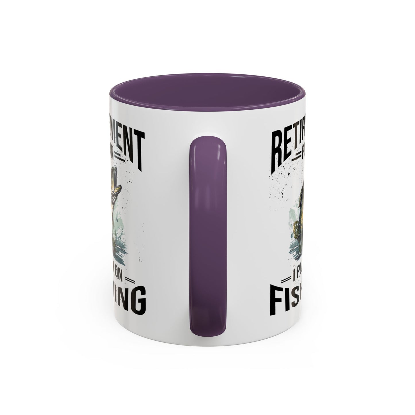 Retirement Mug - Retirement Plan Gone Fishing - Coffee Mug - Funny Retirement Gift, Happy Retirement Mug, Fishing Retirement Gift A0037-03 Accent Coffee Mug (11, 15oz)