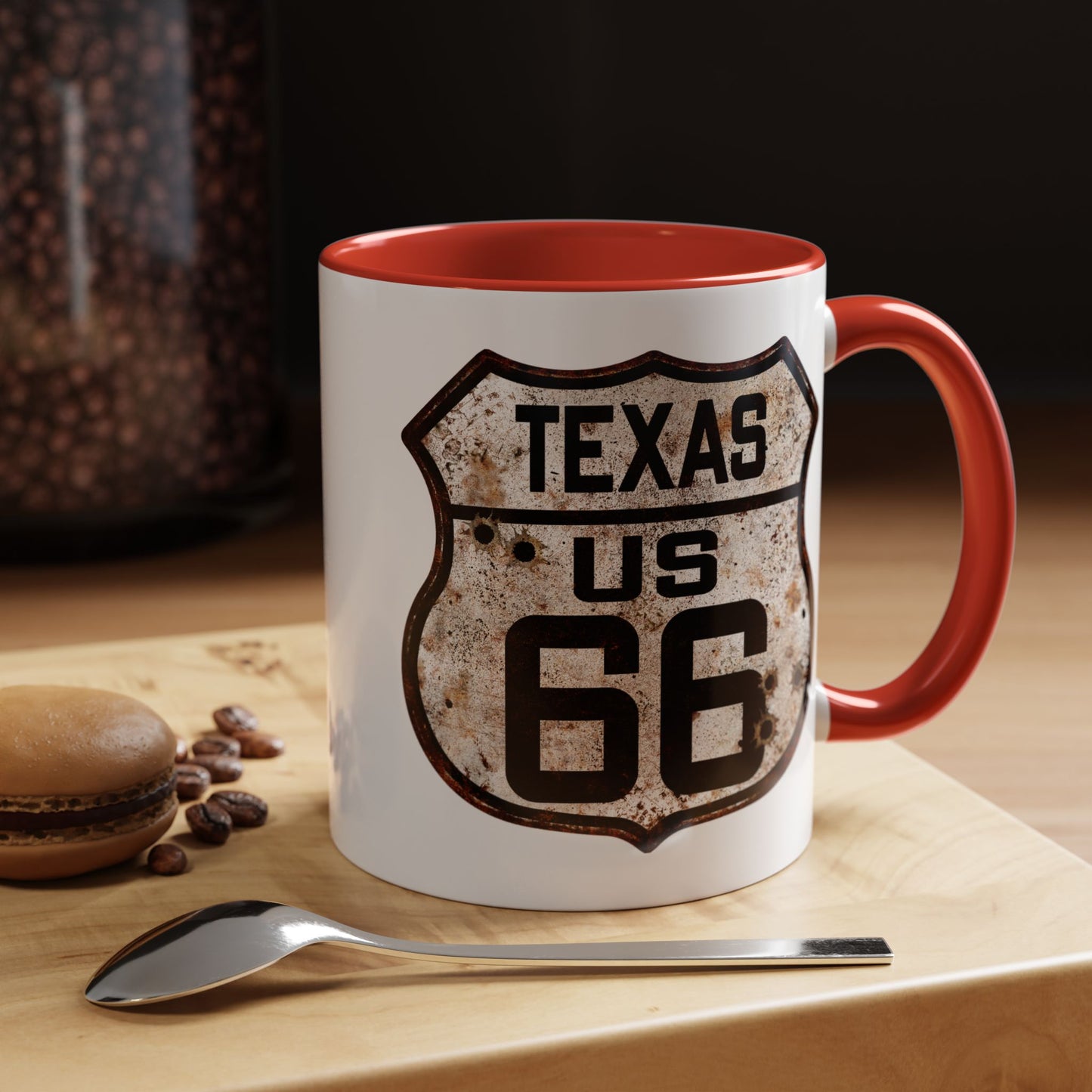 Mug Vintage Rusty Route 66 Highway Shield Texas Route 66 Gift 11oz, 15oz