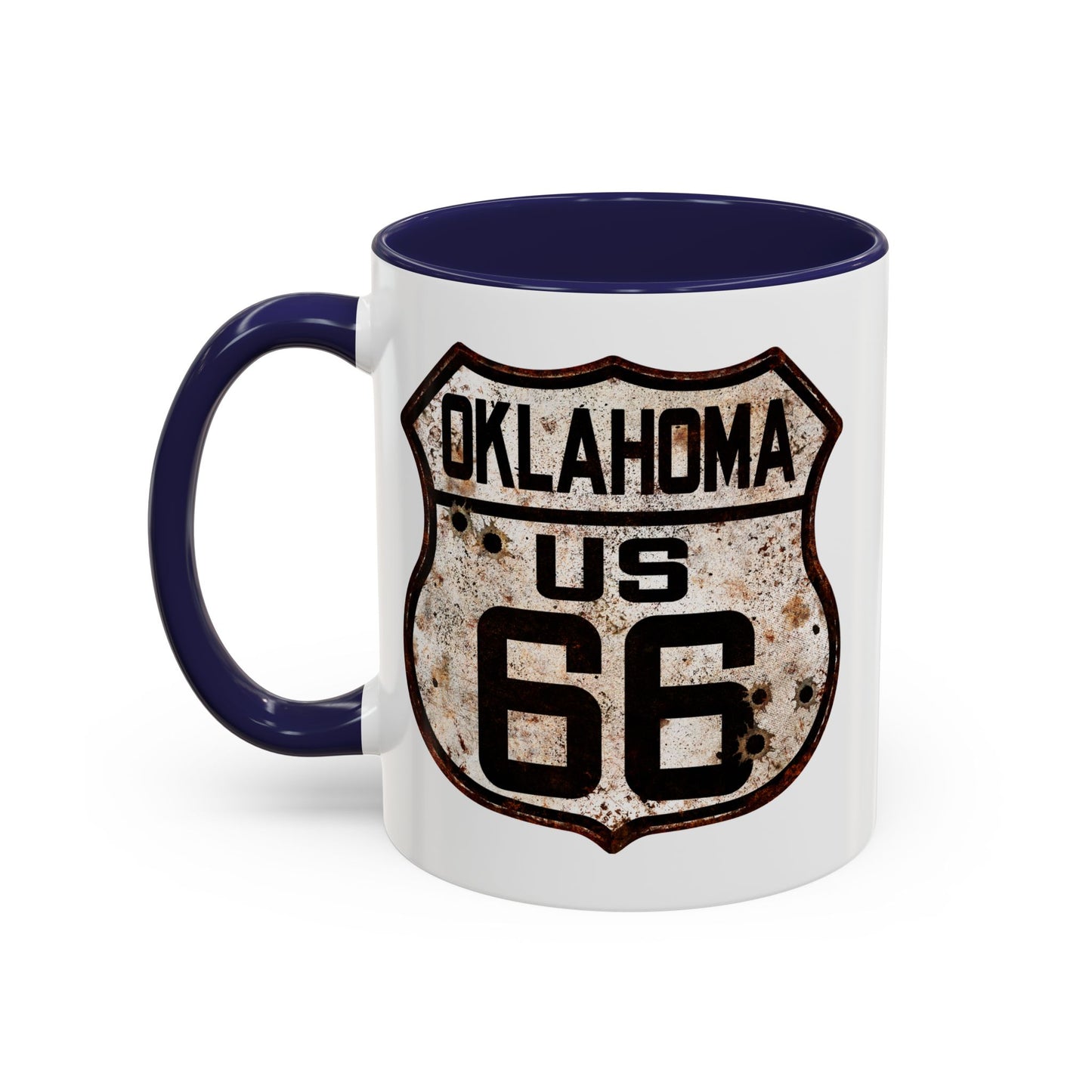 Mug Vintage Rusty Route 66 Highway Shield Oklahoma Route 66 Gift 11oz, 15oz