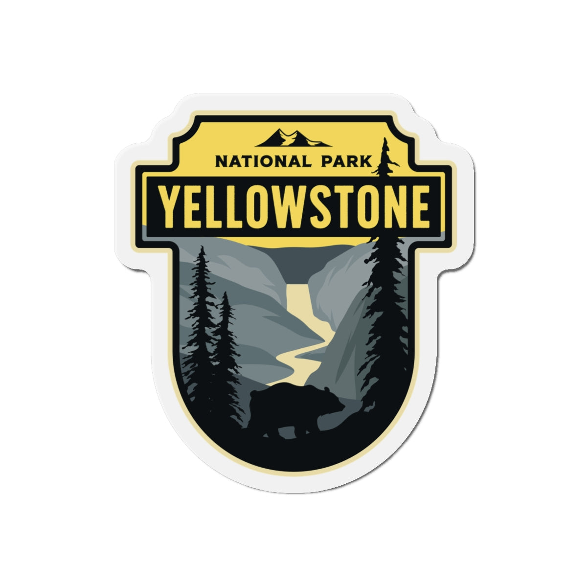 Vintage Style Yellowstone National Park Refrigerator Magnet Die-Cut Magnets