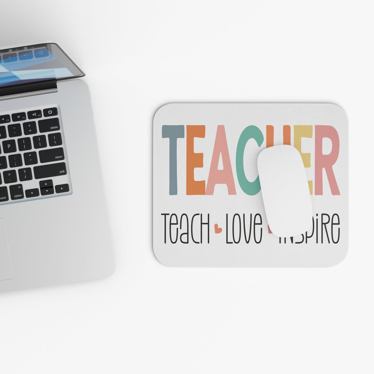 Teacher Mouse Pad - Teach Love Inspire, Teacher Gift, Mouse Pad (Rectangle)