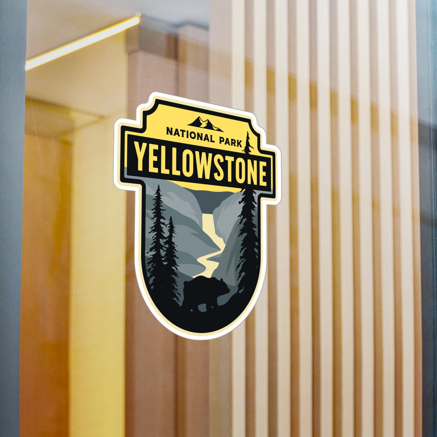 Sticker Yellowstone National Park, Wyoming, Bison, Waterproof, 4 sizes, National Park Stickers, Travel Stickers, Laptop Decal, Vinyl Sticker, Vinyl Decal