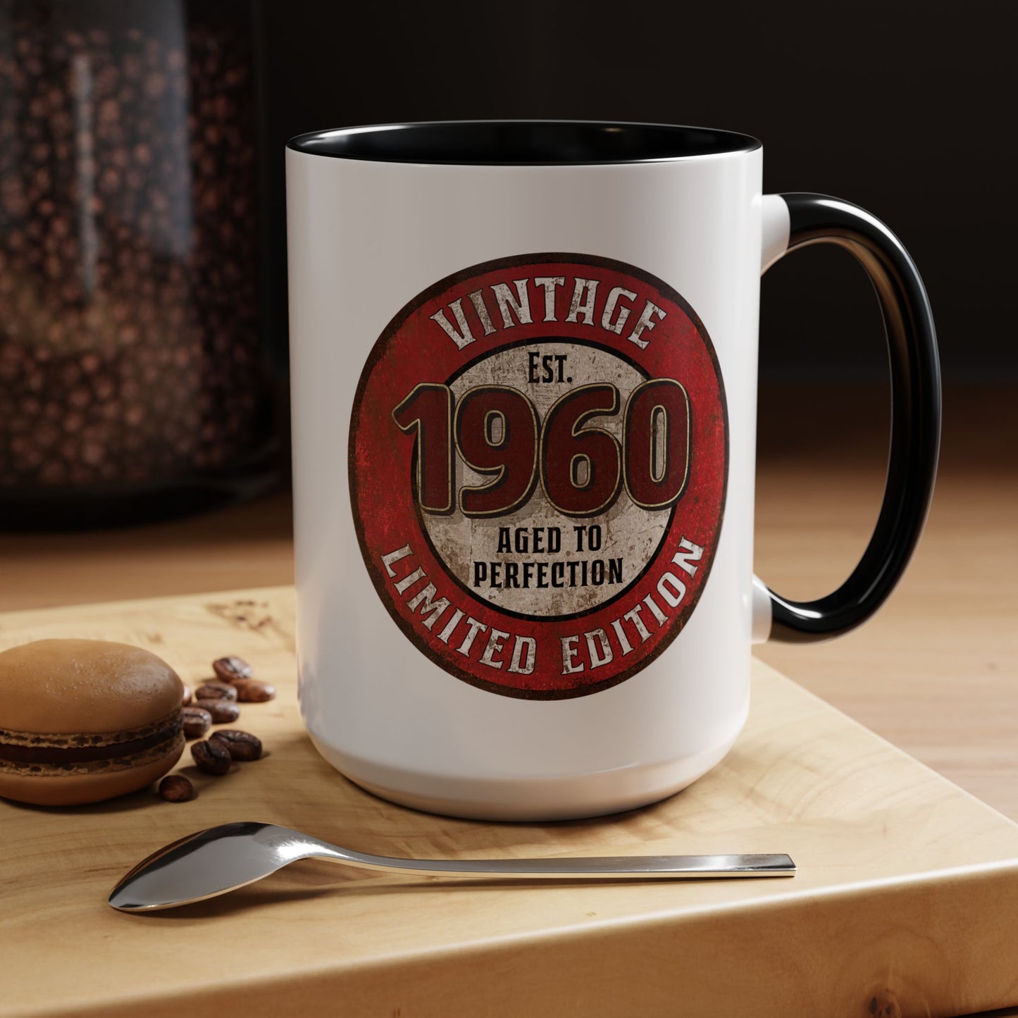 Vintage 1960 Birthday Mug, Aged to Perfection Limited Qty Coffee Cup - Gift Idea, Memories, Special Occasion, Unique Gift