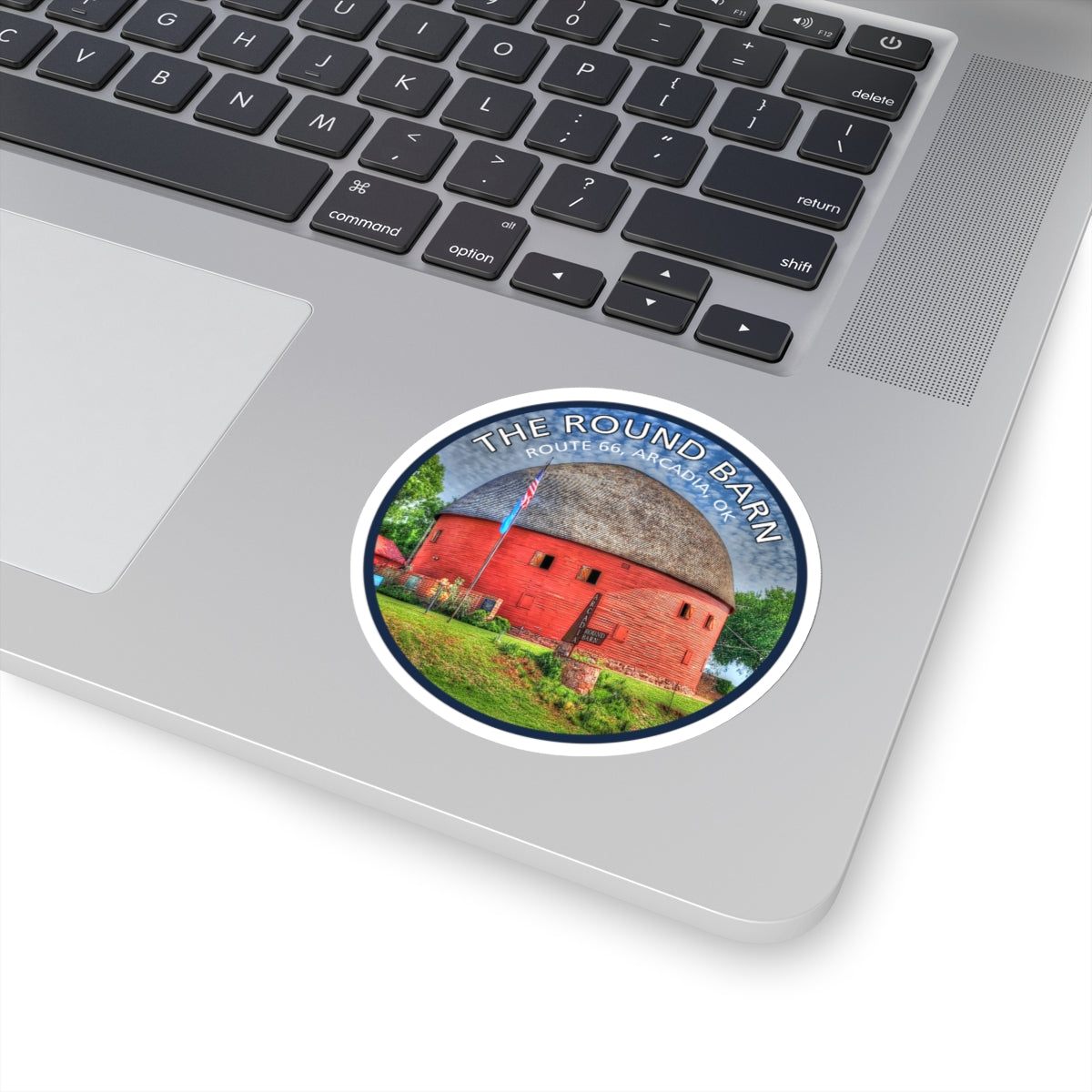 Sticker The Round Barn on Route 66 Arcadia Oklahoma Kiss-Cut Stickers