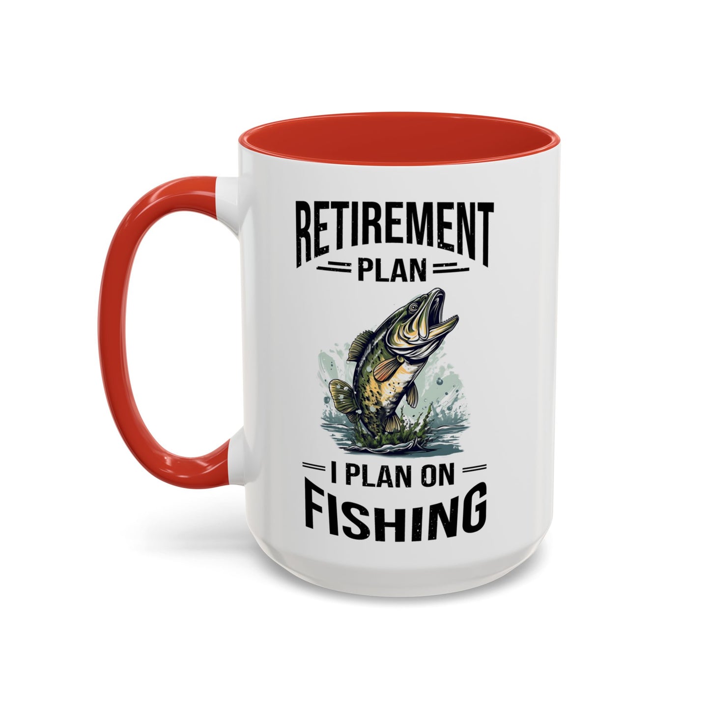 Retirement Mug - Retirement Plan Gone Fishing - Coffee Mug - Funny Retirement Gift, Happy Retirement Mug, Fishing Retirement Gift A0037-03 Accent Coffee Mug (11, 15oz)