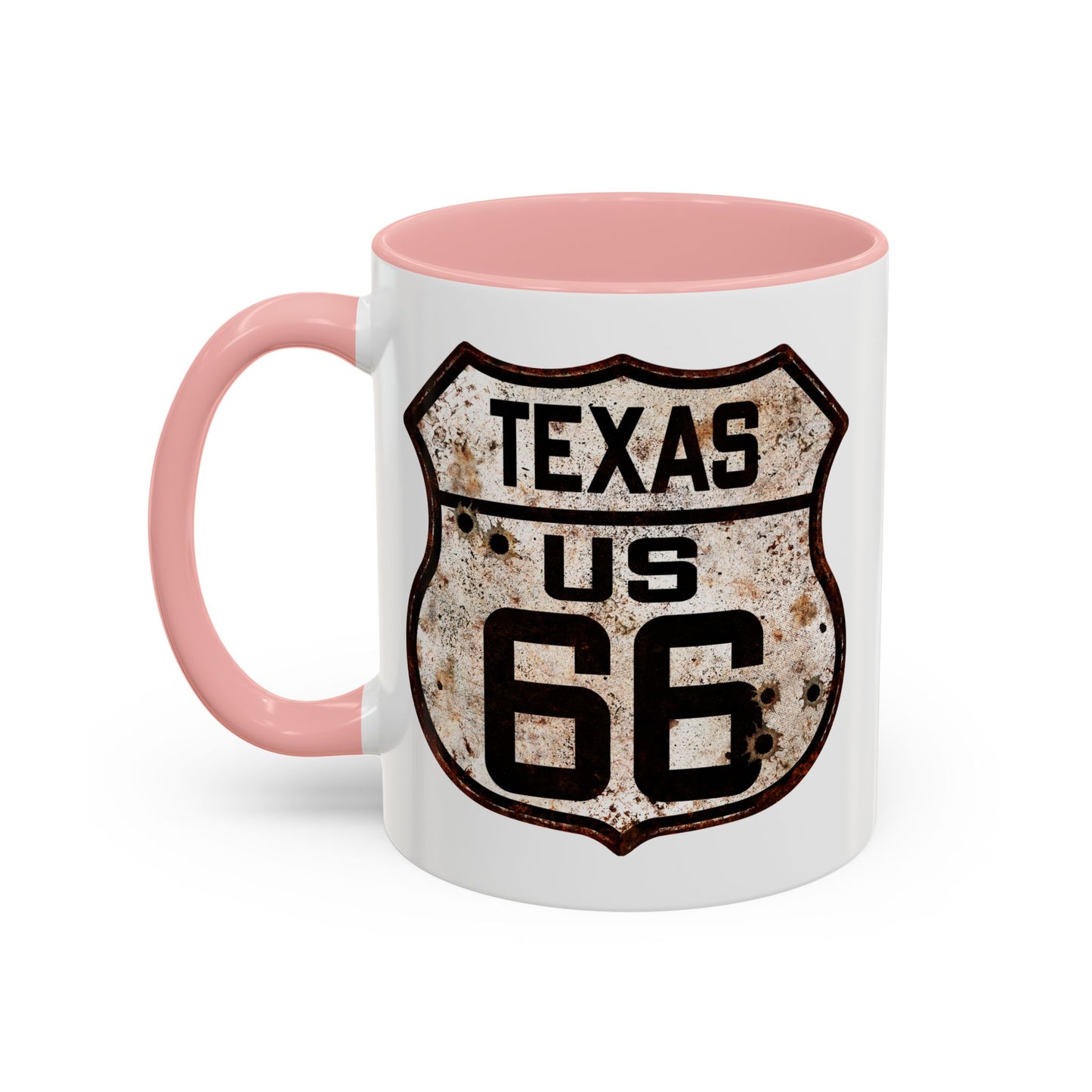 Mug Vintage Rusty Route 66 Highway Shield Texas Route 66 Gift 11oz, 15oz