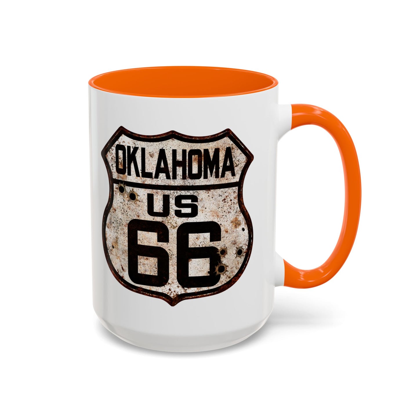 Mug Vintage Rusty Route 66 Highway Shield Oklahoma Route 66 Gift 11oz, 15oz