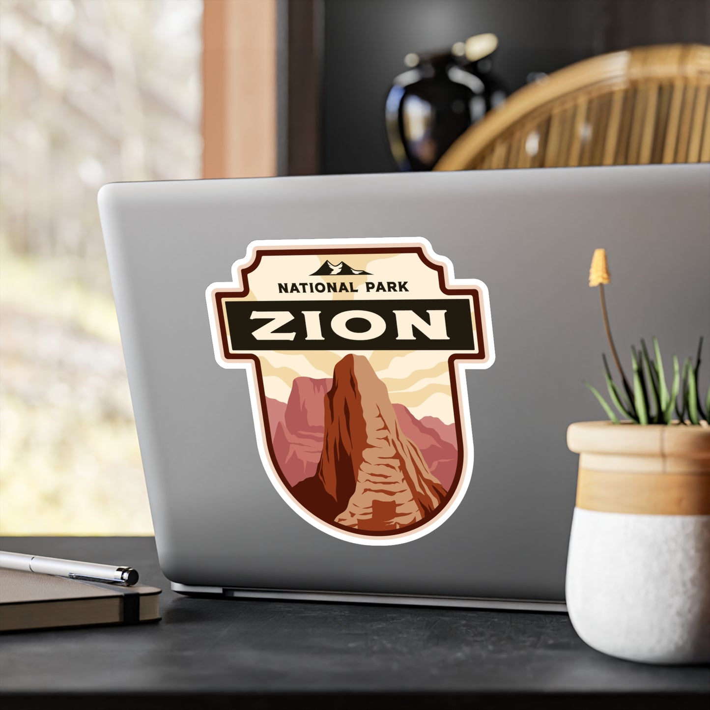 Zion National Park Sticker, National Park Stickers, Travel Stickers, Laptop Decal, Vinyl Sticker, Vinyl Decal, Floral Stickers