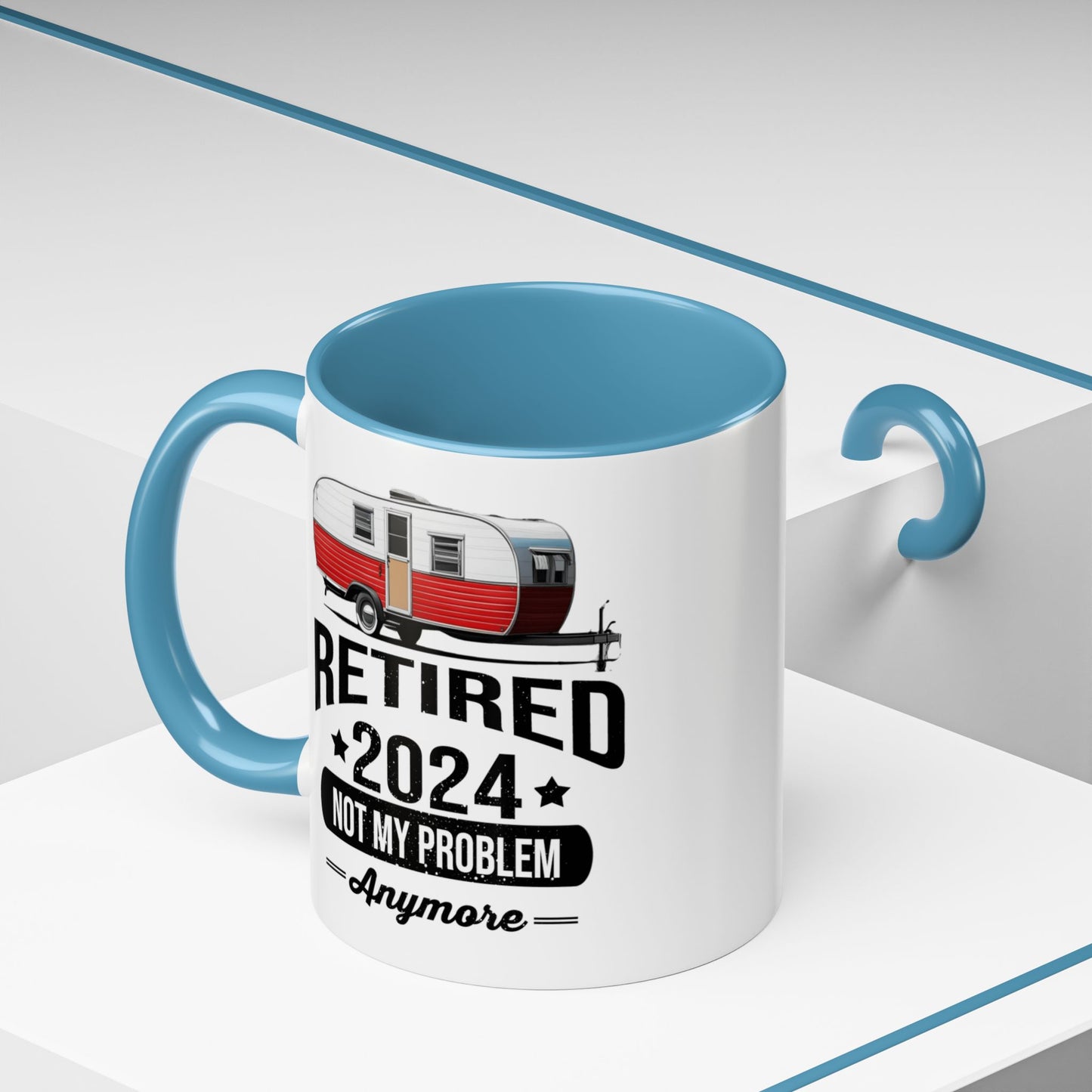 Retirement Mug - Retirement Camping - Coffee Mug - Funny Retirement Gift, Happy Retirement Mug, Fishing Retirement Gift A0037-02 Accent Coffee Mug (11, 15oz)