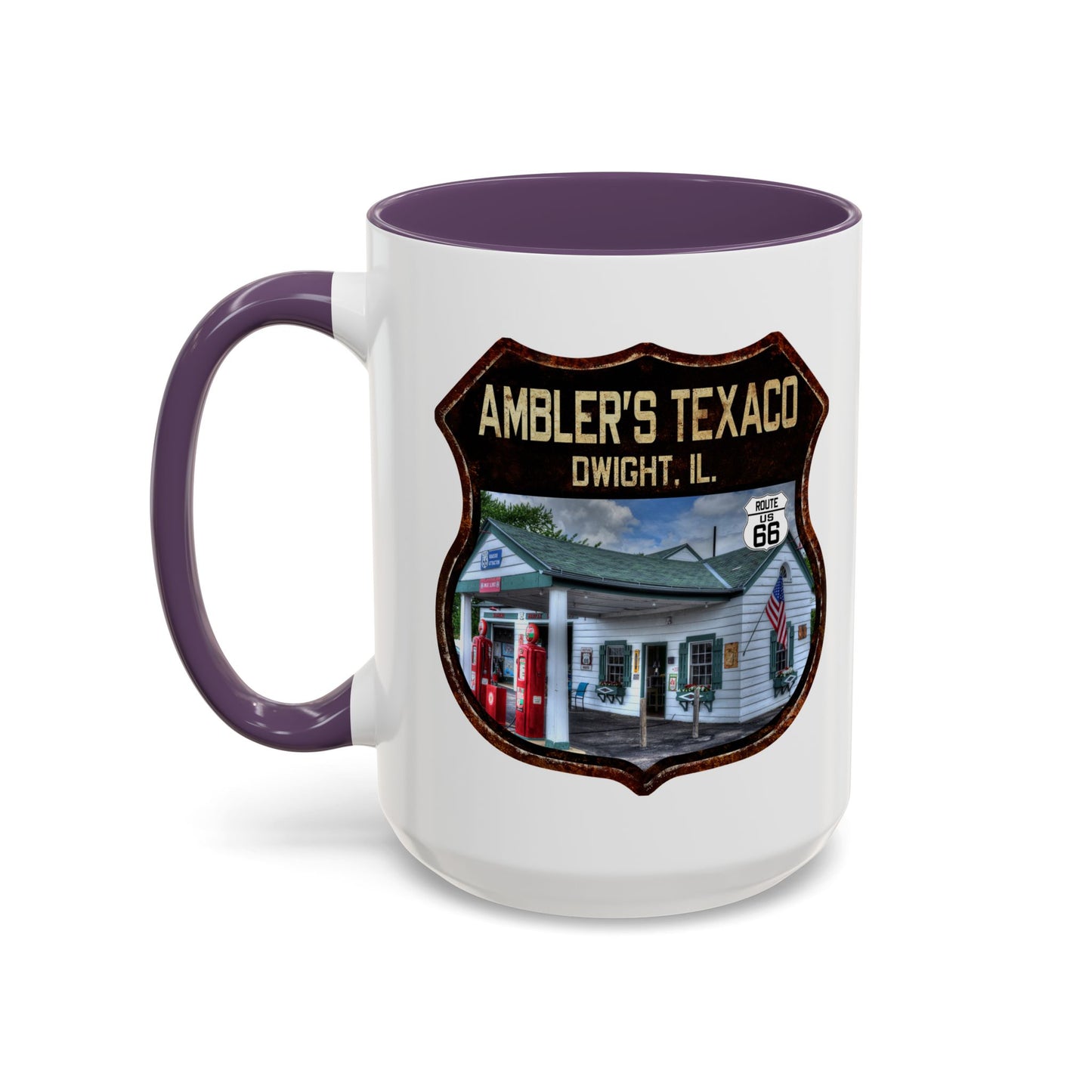 Mug Amblers Texaco Service Station Route 66 Shield Illinois 11oz