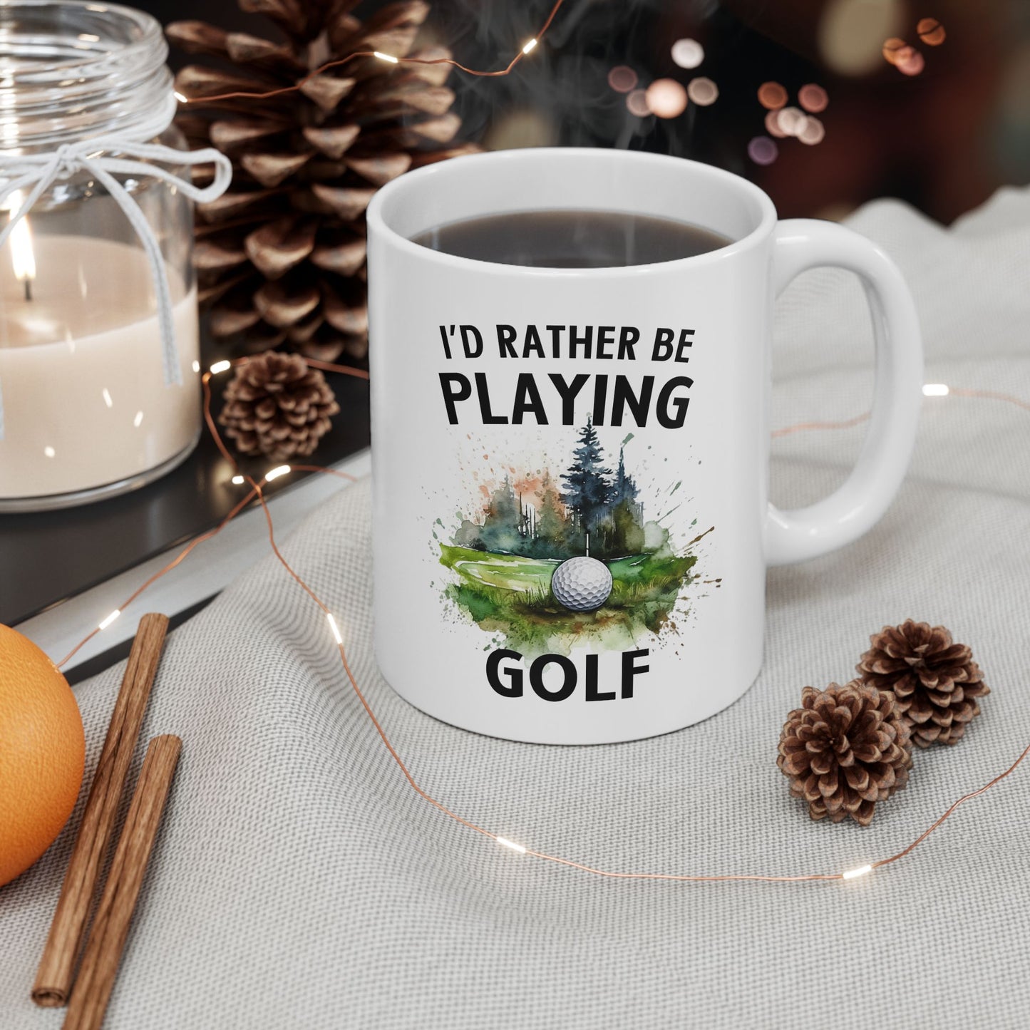 Funny Golf Mug - 11oz Ceramic Mug, I'd Rather Be Playing Golf Gift for Golfers 0190001