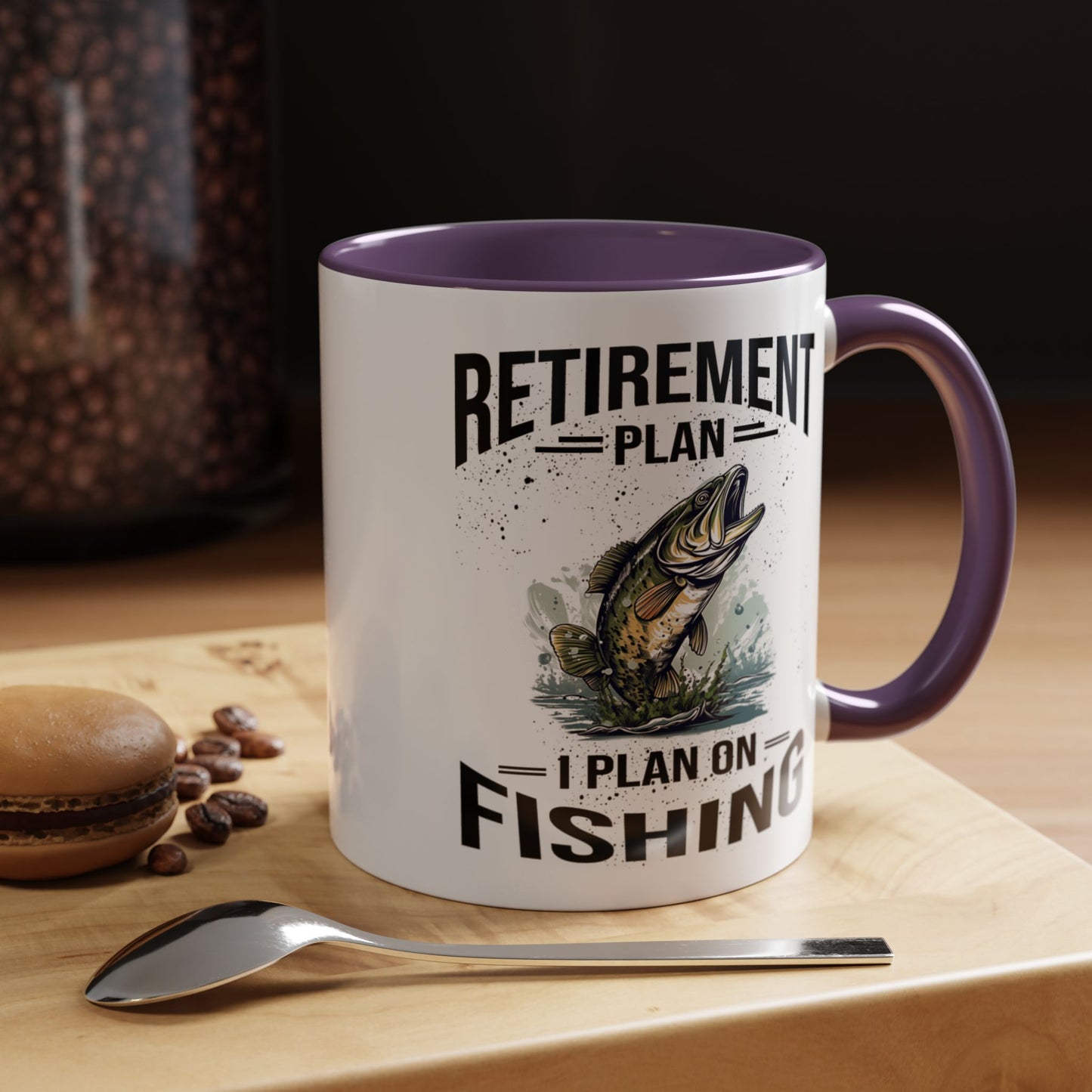 Retirement Mug - Retirement Plan Gone Fishing - Coffee Mug - Funny Retirement Gift, Happy Retirement Mug, Fishing Retirement Gift A0037-03 Accent Coffee Mug (11, 15oz)