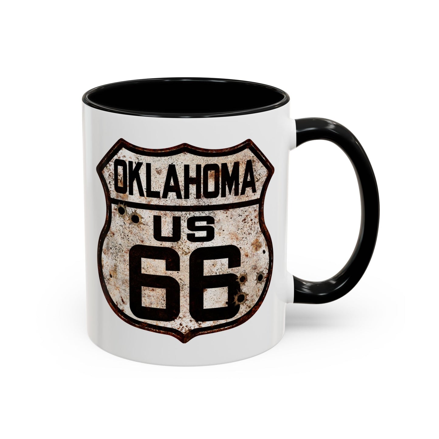 Mug Vintage Rusty Route 66 Highway Shield Oklahoma Route 66 Gift 11oz, 15oz