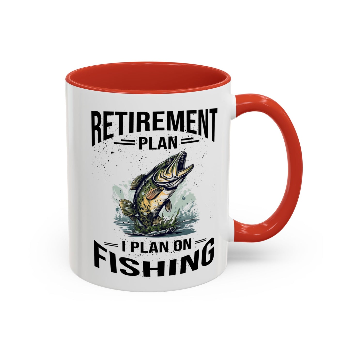 Retirement Mug - Retirement Plan Gone Fishing - Coffee Mug - Funny Retirement Gift, Happy Retirement Mug, Fishing Retirement Gift A0037-03 Accent Coffee Mug (11, 15oz)