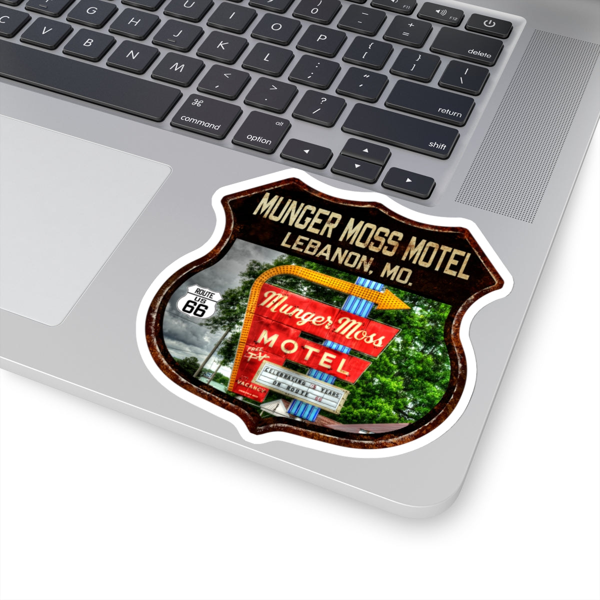 Sticker Munger Moss Motel Route 66 Shield Missouri Kiss-Cut Stickers