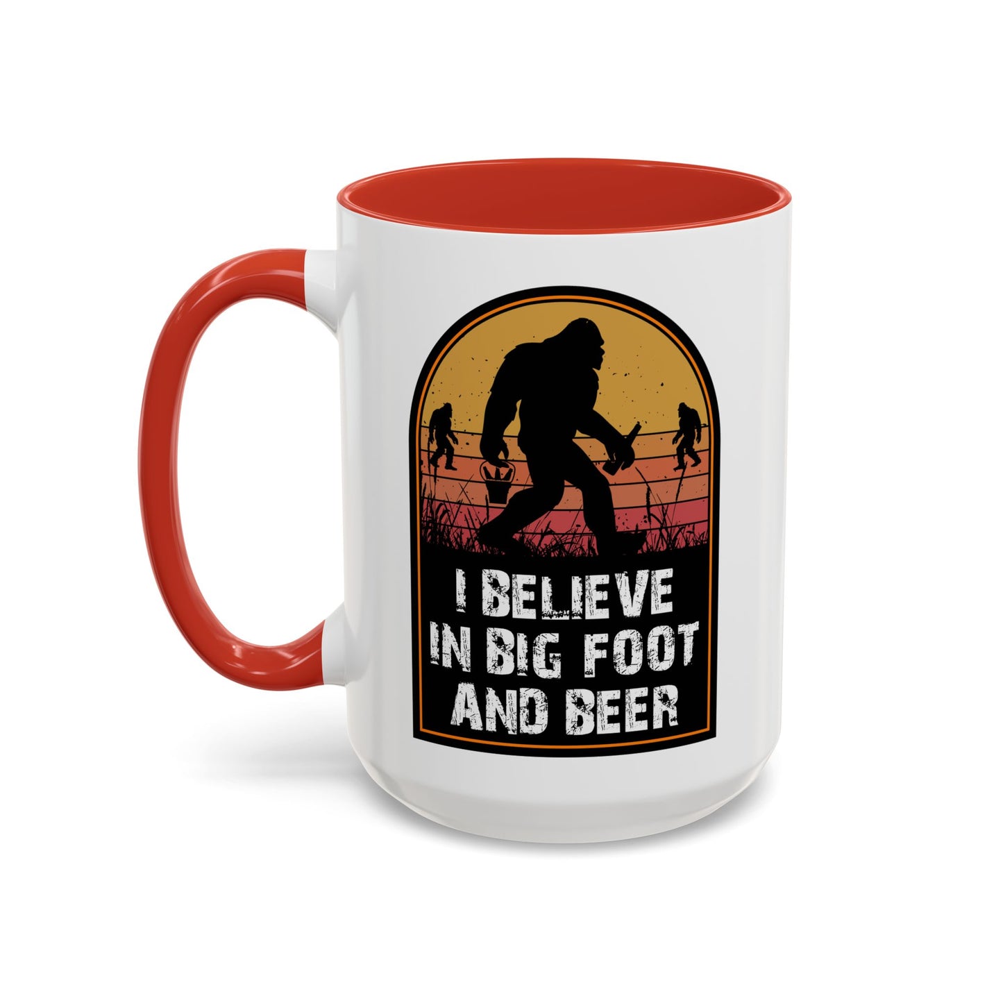 Big Foot and Beer Sticker - Sasquatch Decal - Funny Yeti Gift Accent Coffee Mug (11, 15oz)