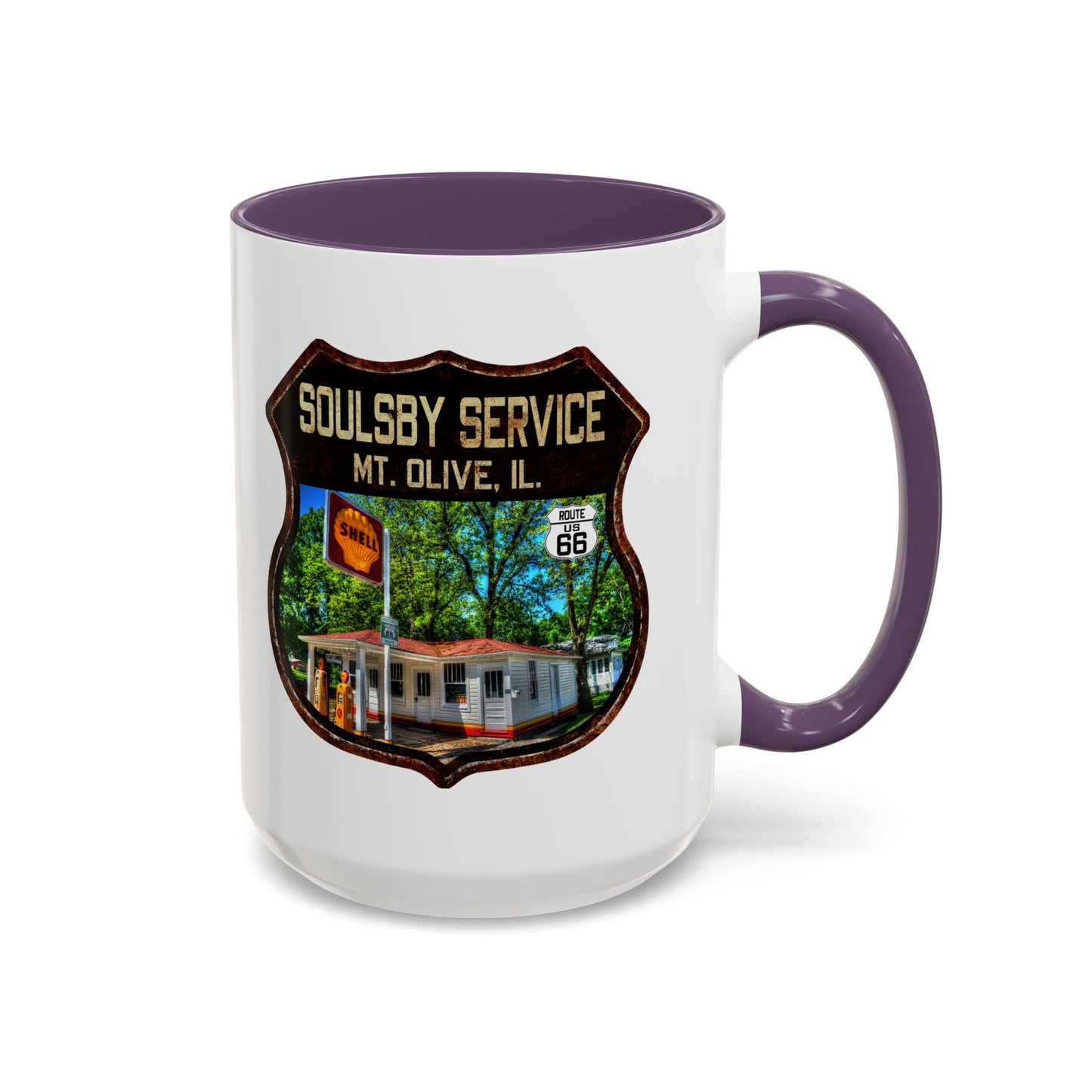 Mug Soulsby Service Station Route 66 Shield Illinois 11oz