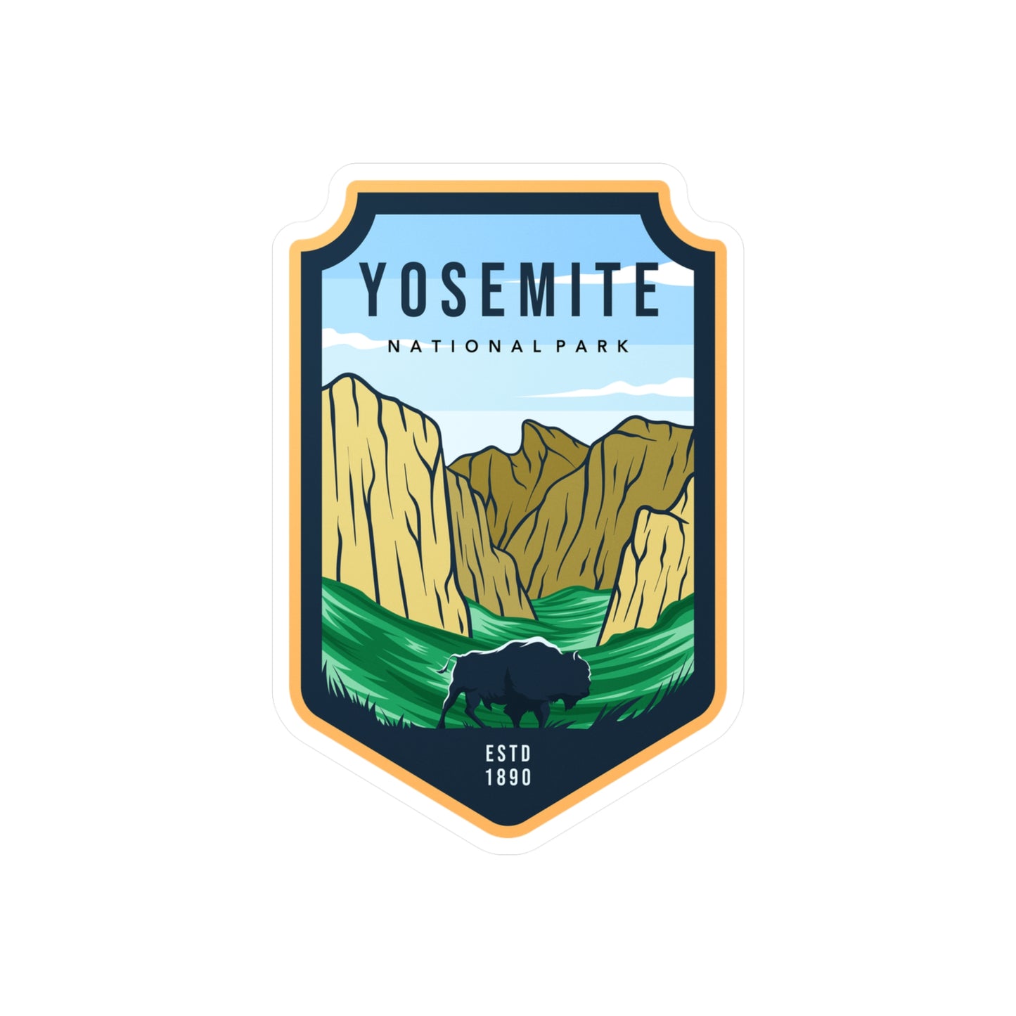 Yosemite National Park Sticker, National Park Stickers, Travel Stickers, Laptop Decal, Vinyl Sticker, Vinyl Decal, Floral Stickers