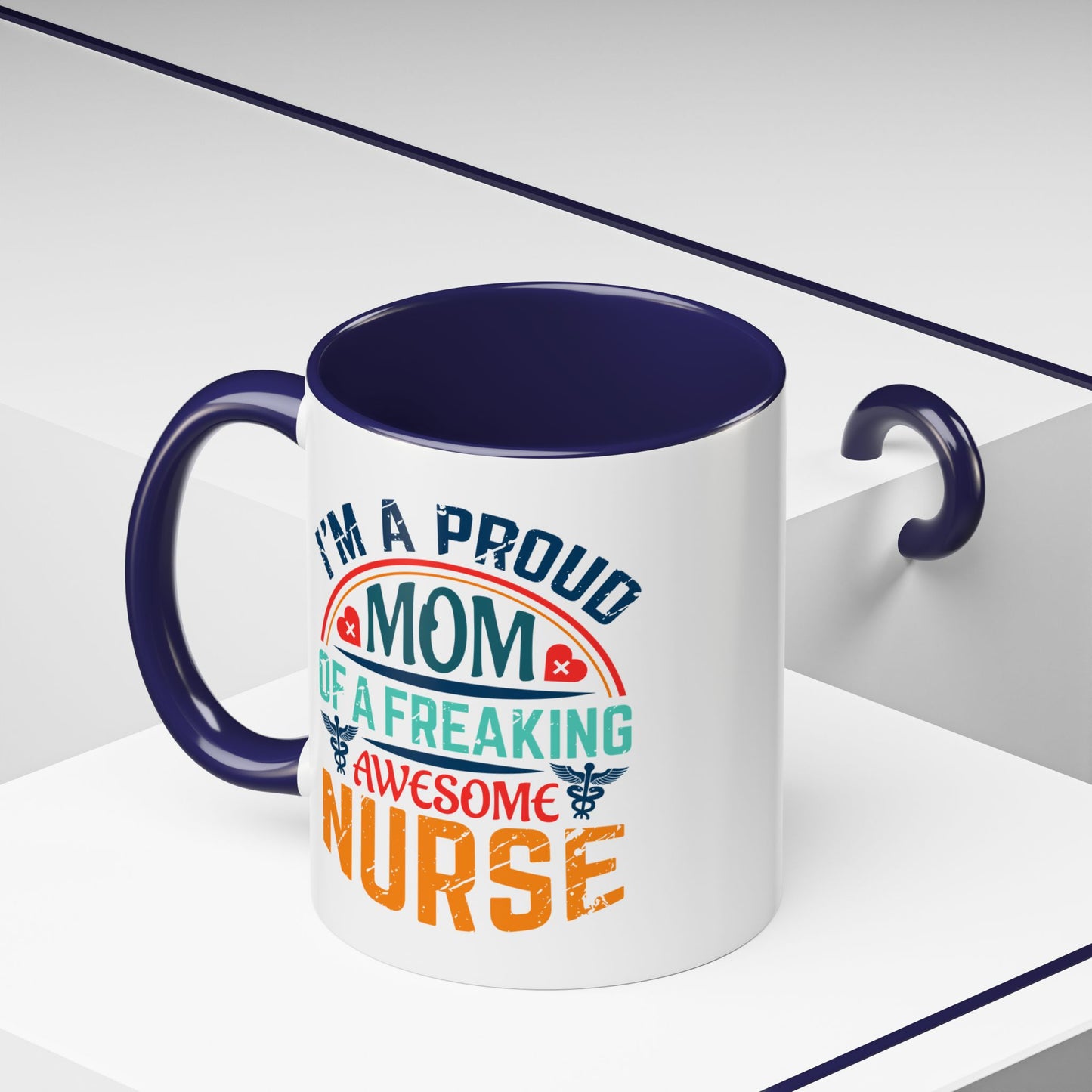 Mug - Proud Mom of an Awesome Nurse Coffee Cup, Gift for Mom 0370001 (11, 15oz)