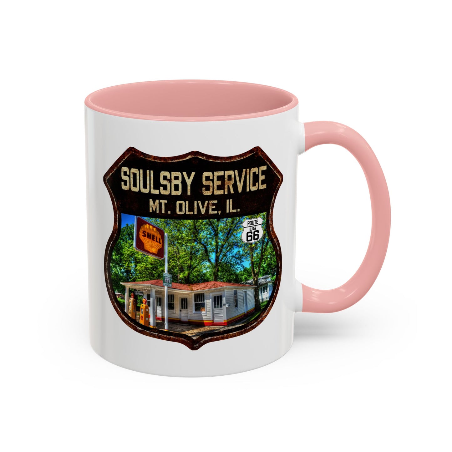 Mug Soulsby Service Station Route 66 Shield Illinois 11oz