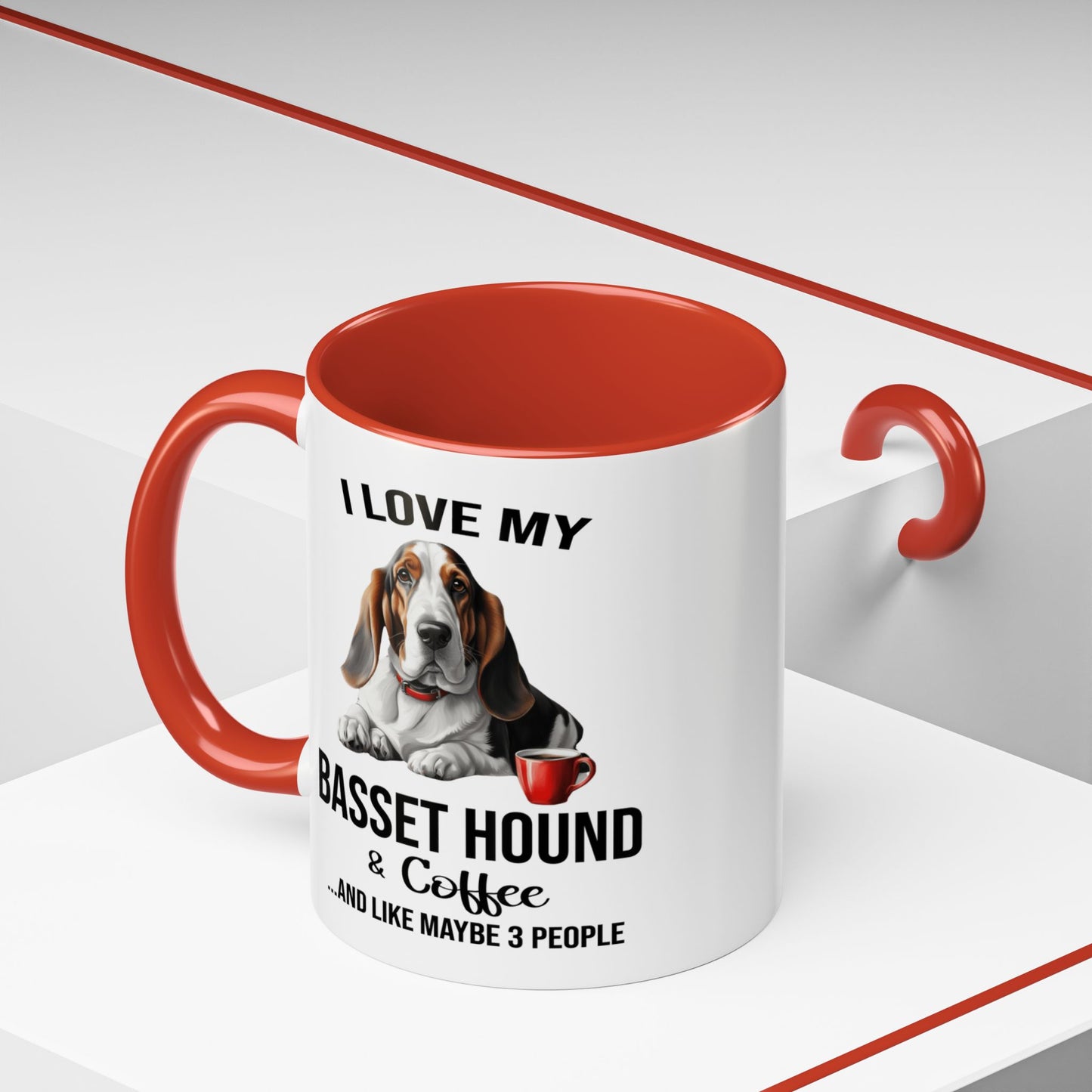 Basset Hound Lover Mug, Basset Hound Lover Gift, Coffee Mug, Basset Hound Mug, Basset Hound Gift, Basset Hound Owner, Coffee Cup A0023-005 Accent Coffee Mug (11, 15oz)