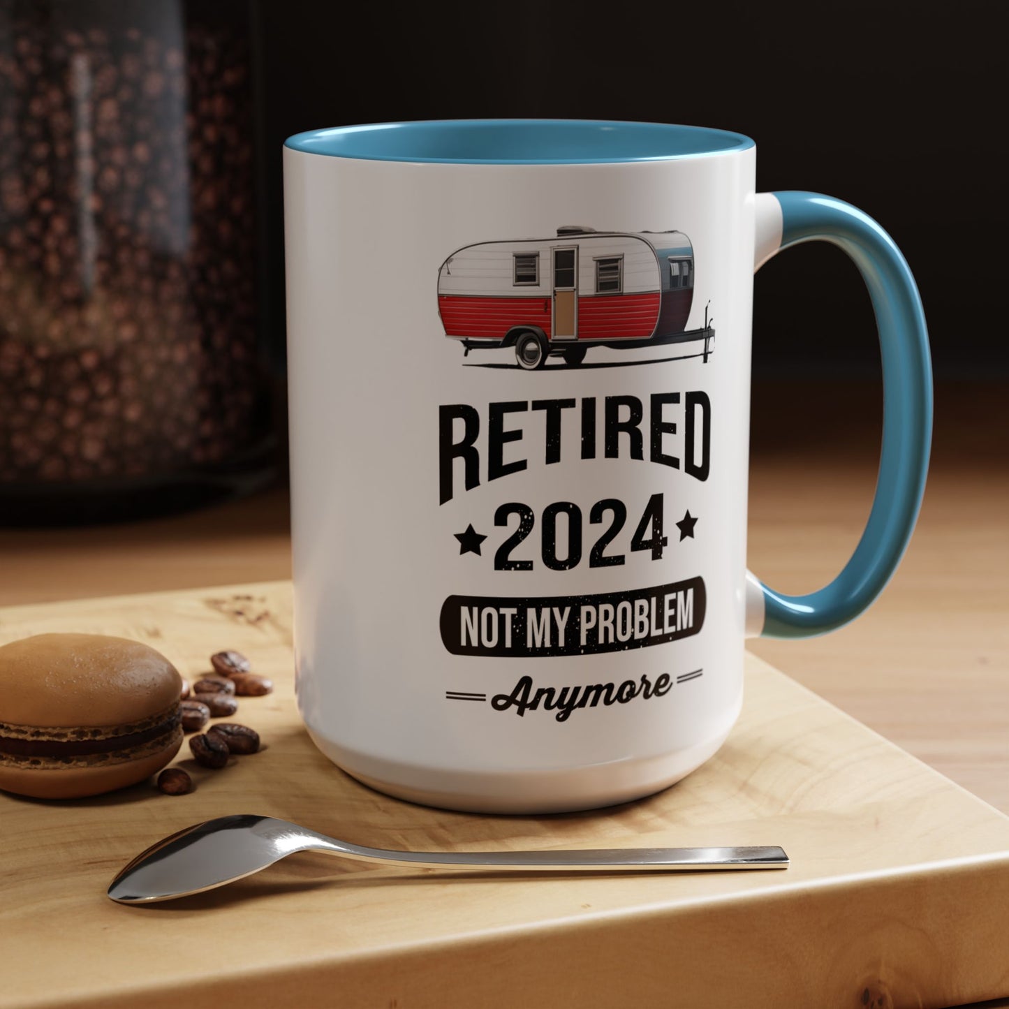 Retirement Mug - Retirement Camping - Coffee Mug - Funny Retirement Gift, Happy Retirement Mug, Fishing Retirement Gift A0037-02 Accent Coffee Mug (11, 15oz)