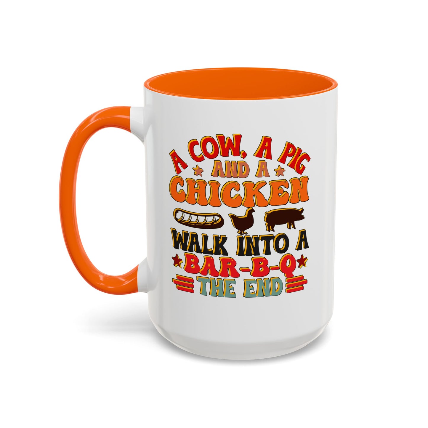 Funny BBQ Grilling Coffee Mug, Pig Cow Duck, Novelty Tea Cup, Barbecue Lover Gift, Kitchen Decor