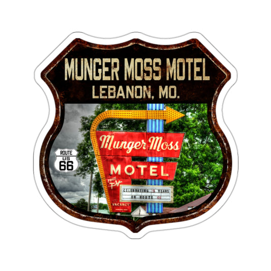 Sticker Munger Moss Motel Route 66 Shield Missouri Kiss-Cut Stickers