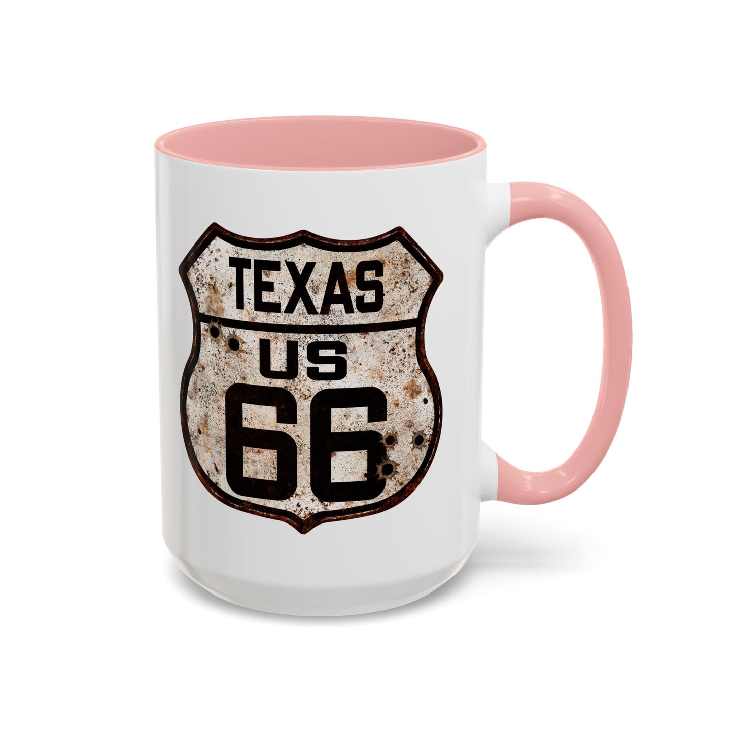 Mug Vintage Rusty Route 66 Highway Shield Texas Route 66 Gift 11oz, 15oz