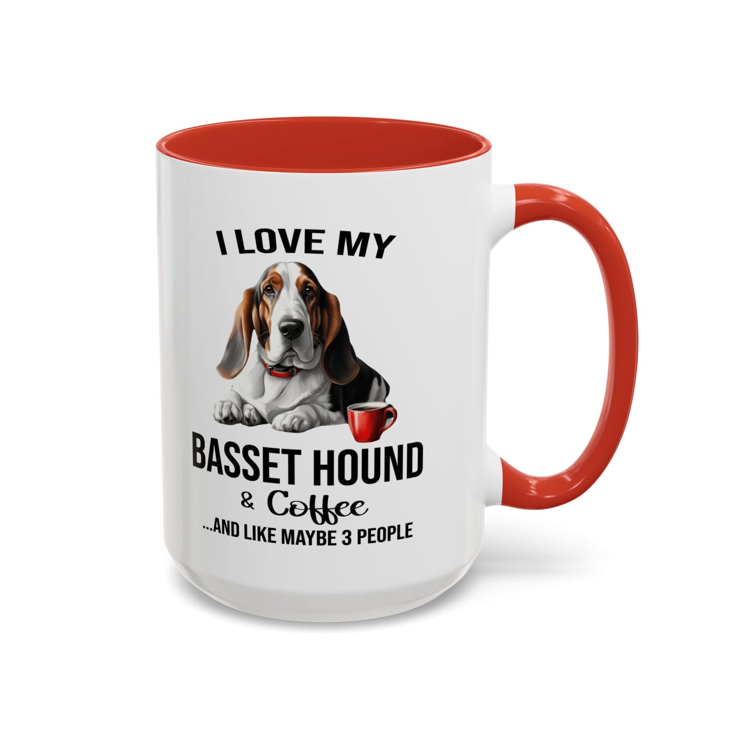 Basset Hound Lover Mug, Basset Hound Lover Gift, Coffee Mug, Basset Hound Mug, Basset Hound Gift, Basset Hound Owner, Coffee Cup A0023-005 Accent Coffee Mug (11, 15oz)