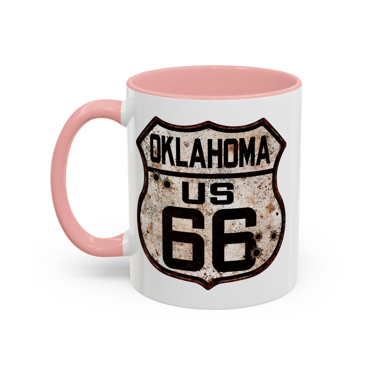 Mug Vintage Rusty Route 66 Highway Shield Oklahoma Route 66 Gift 11oz, 15oz