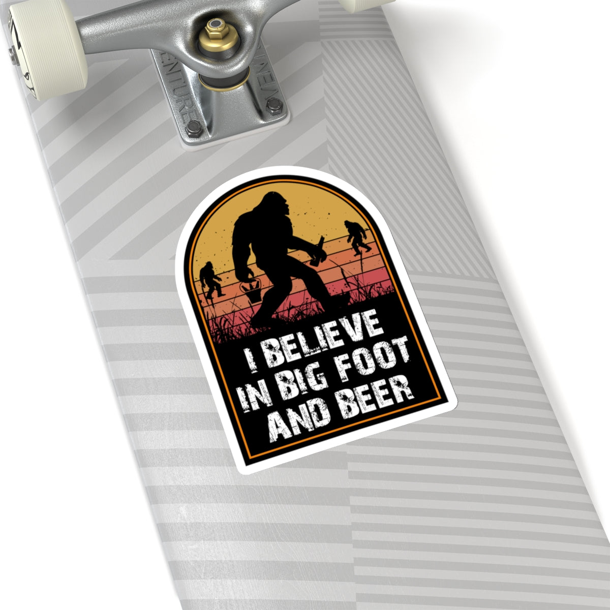 Quirky Big Foot Decal - I Believe in Big Foot and Beer Kiss-Cut Stickers