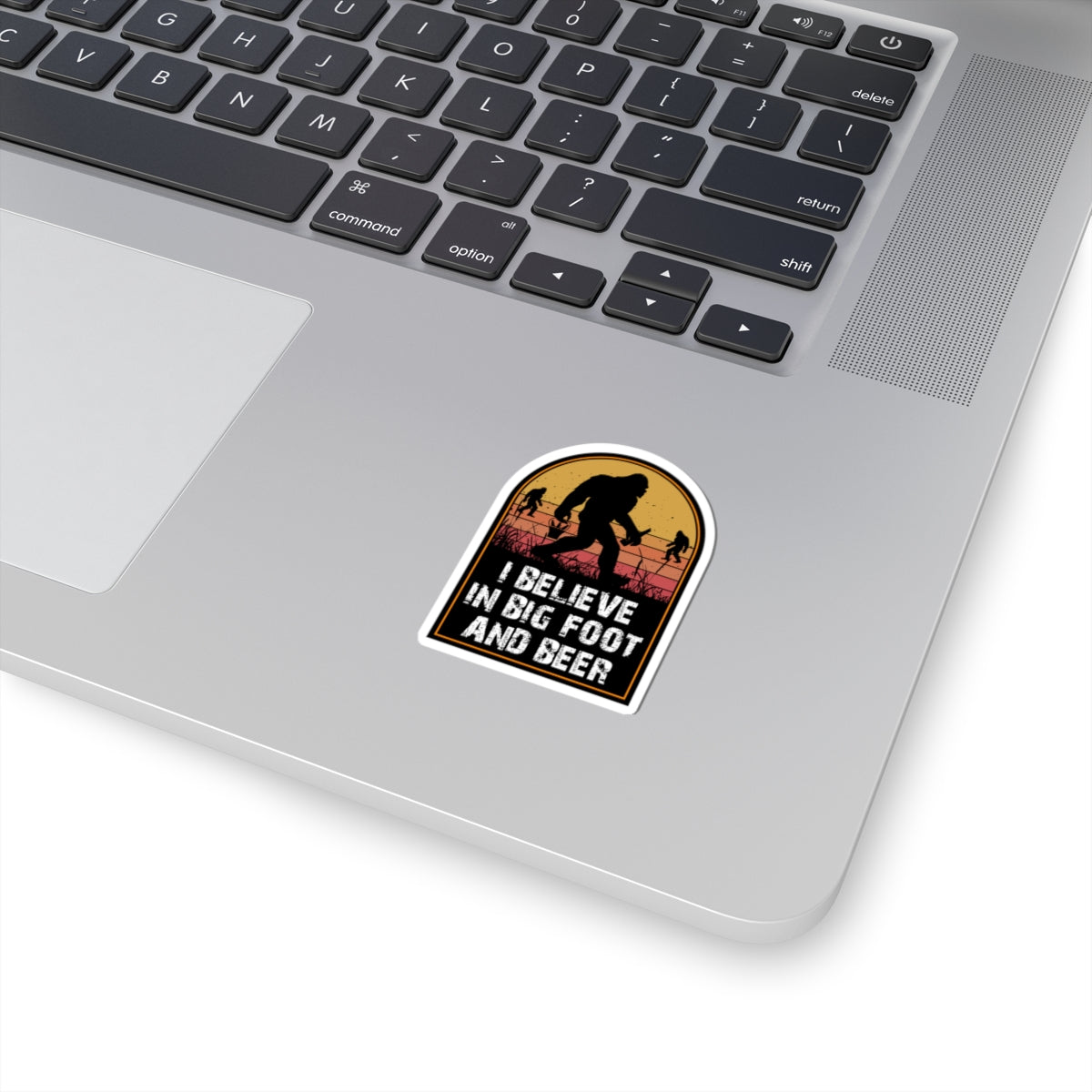 Quirky Big Foot Decal - I Believe in Big Foot and Beer Kiss-Cut Stickers