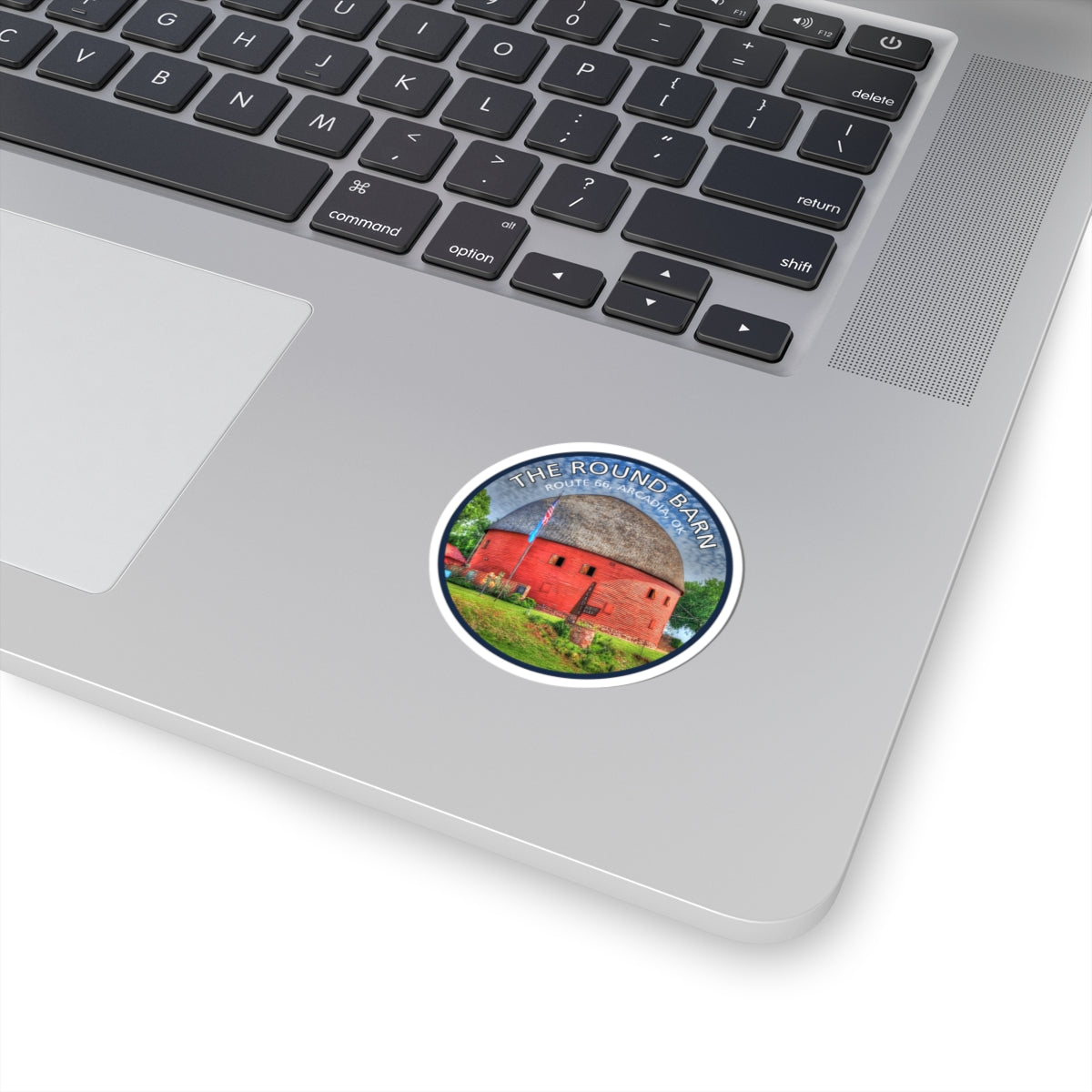 Sticker The Round Barn on Route 66 Arcadia Oklahoma Kiss-Cut Stickers