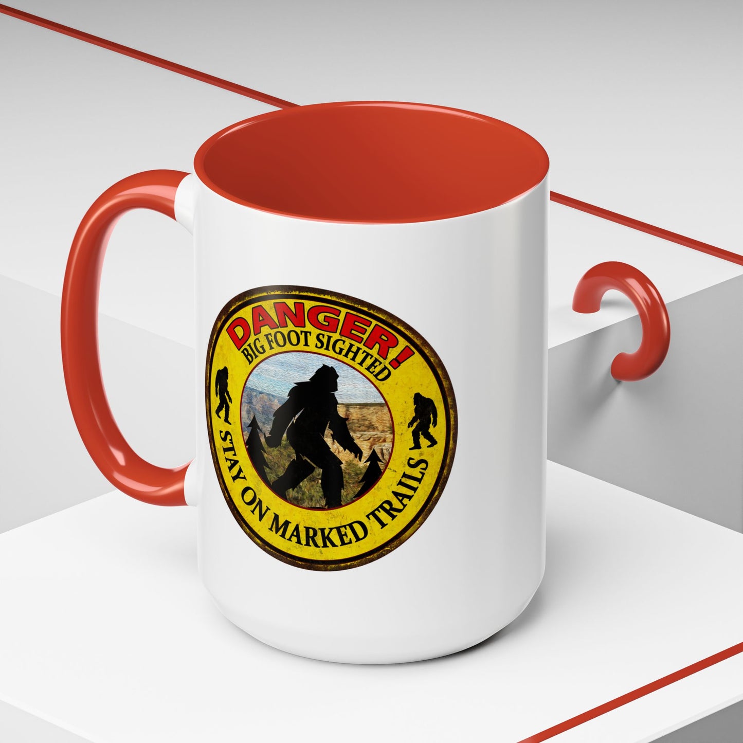 Big Foot Mug Danger Big Foot Sighted - Funny Yeti Gift Accent Coffee Mug (11, 15oz)