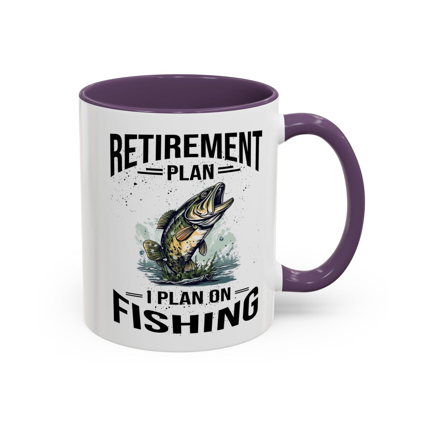 Retirement Mug - Retirement Plan Gone Fishing - Coffee Mug - Funny Retirement Gift, Happy Retirement Mug, Fishing Retirement Gift A0037-03 Accent Coffee Mug (11, 15oz)