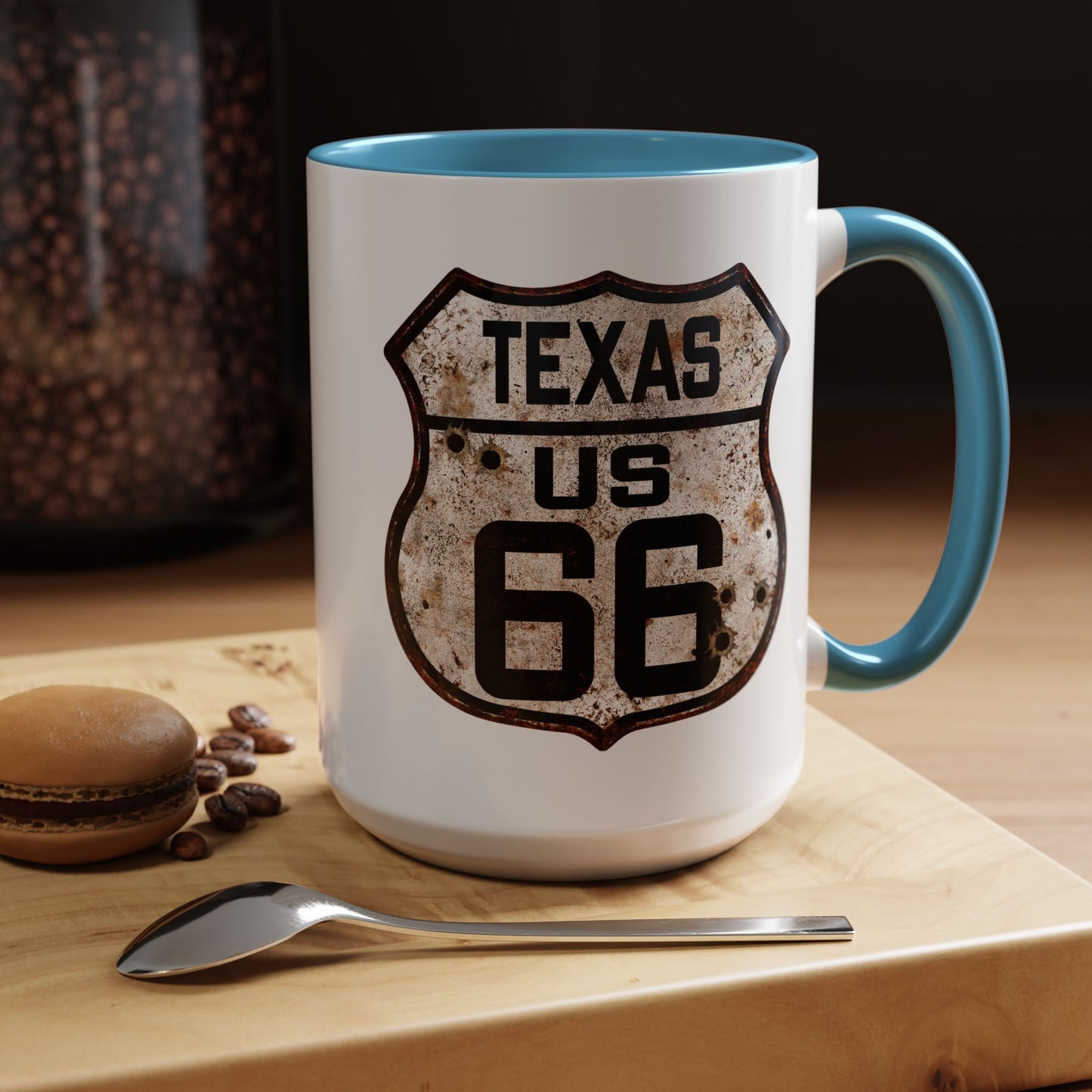 Mug Vintage Rusty Route 66 Highway Shield Texas Route 66 Gift 11oz, 15oz