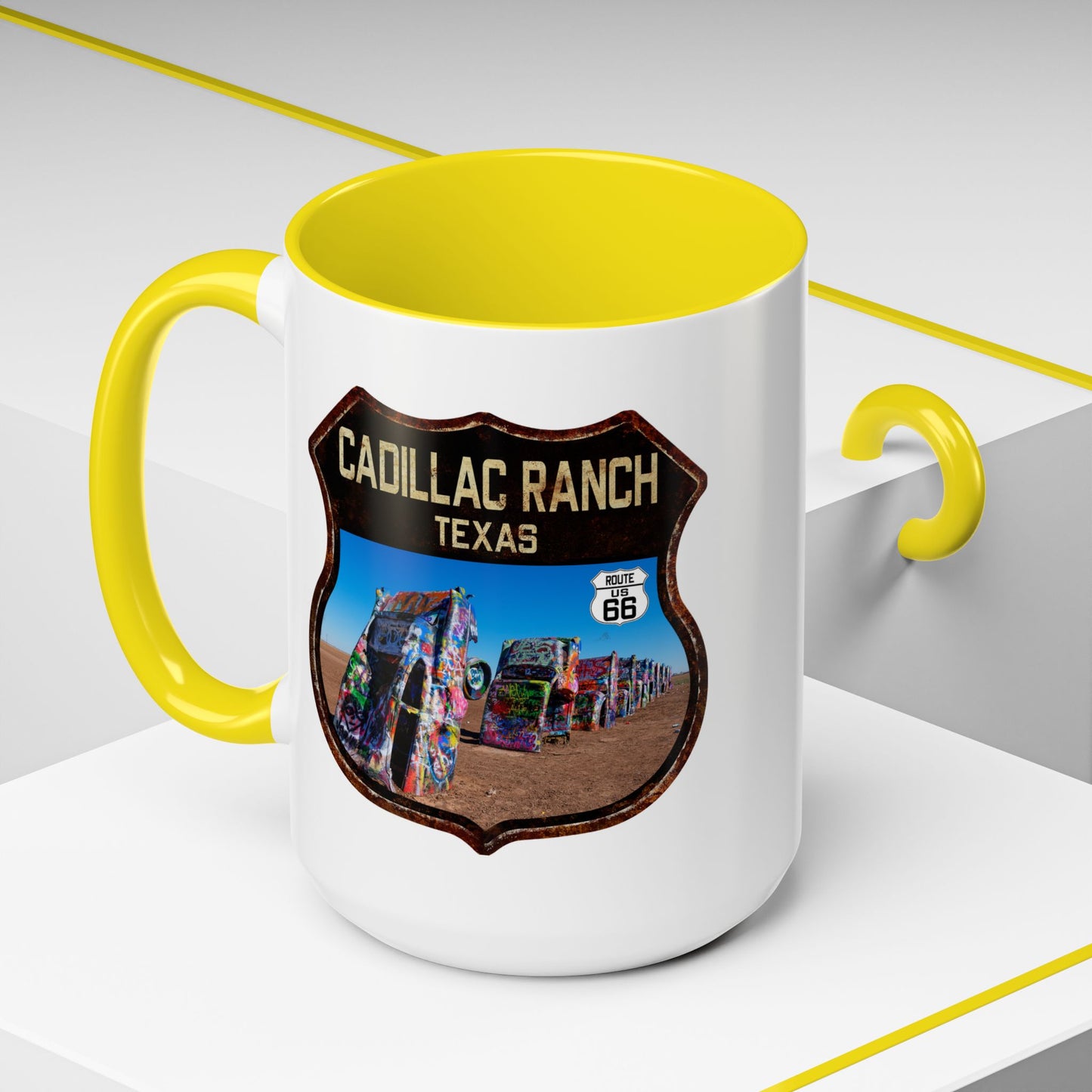 Mug Cadillac Ranch Route 66 Shield Texas 11oz