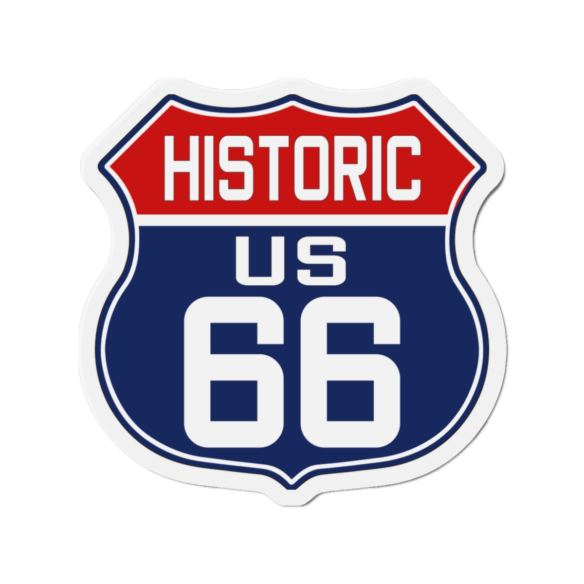 Red White and Blue Route 66 Shield Die-Cut Magnets