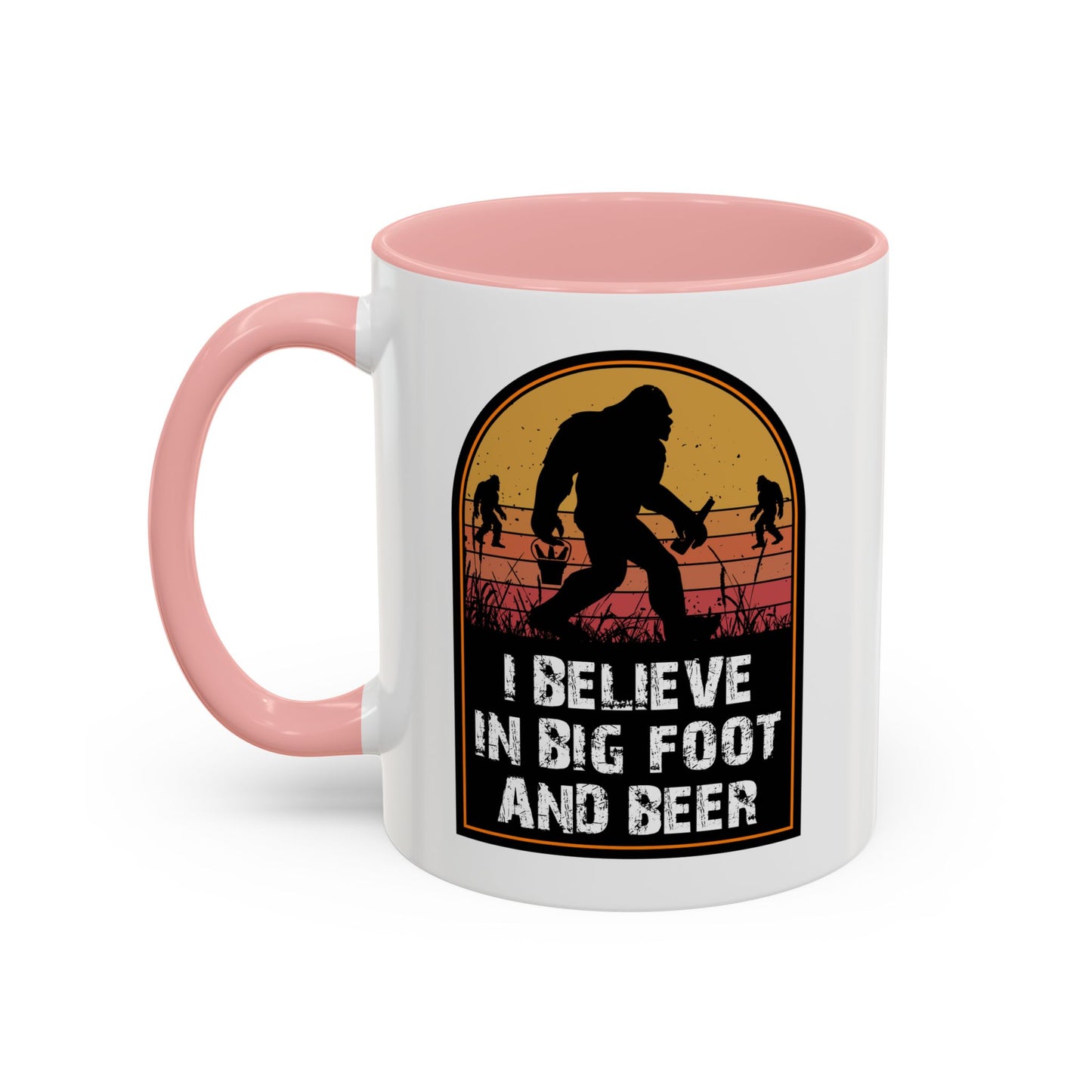 Big Foot and Beer Sticker - Sasquatch Decal - Funny Yeti Gift Accent Coffee Mug (11, 15oz)