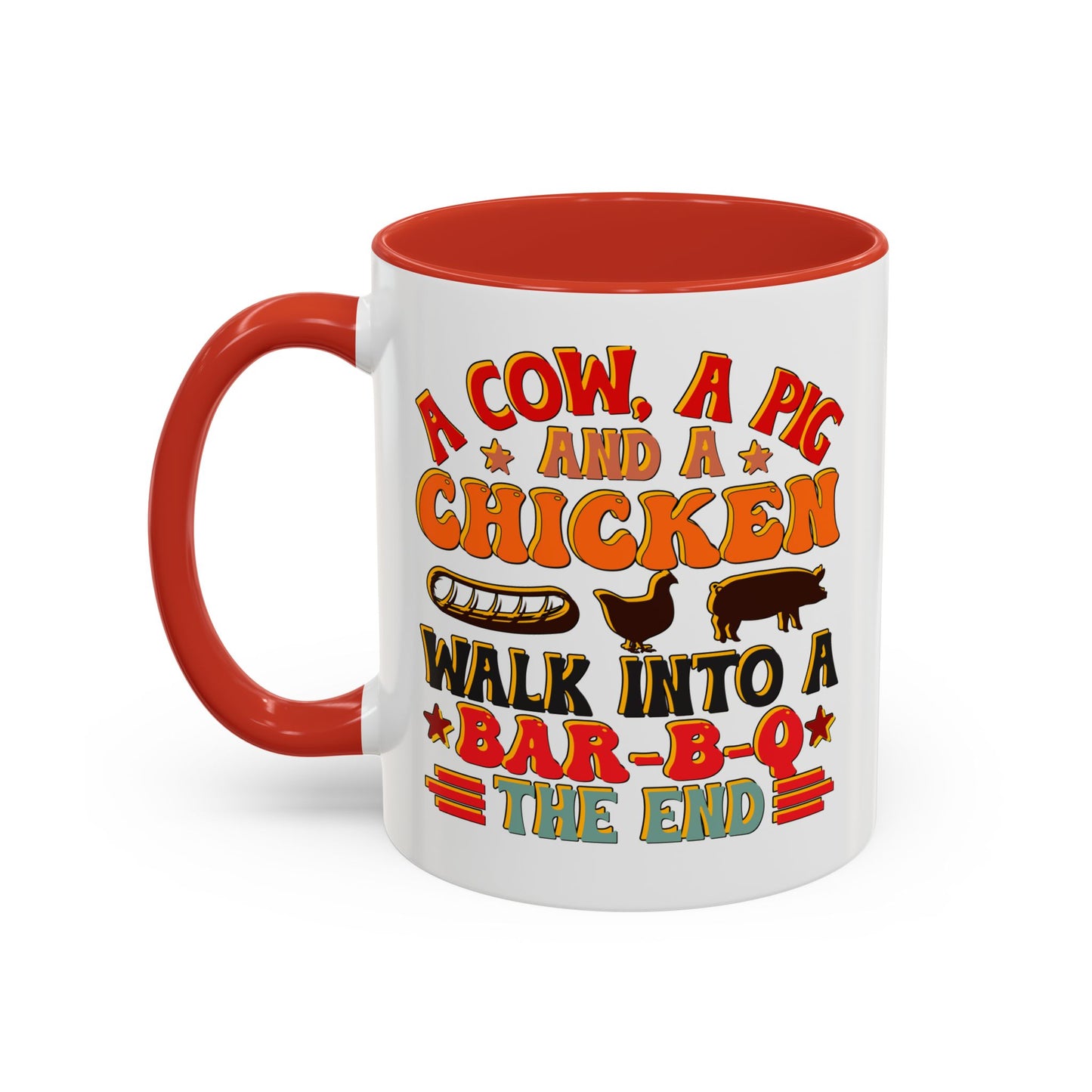 Funny BBQ Grilling Coffee Mug, Pig Cow Duck, Novelty Tea Cup, Barbecue Lover Gift, Kitchen Decor