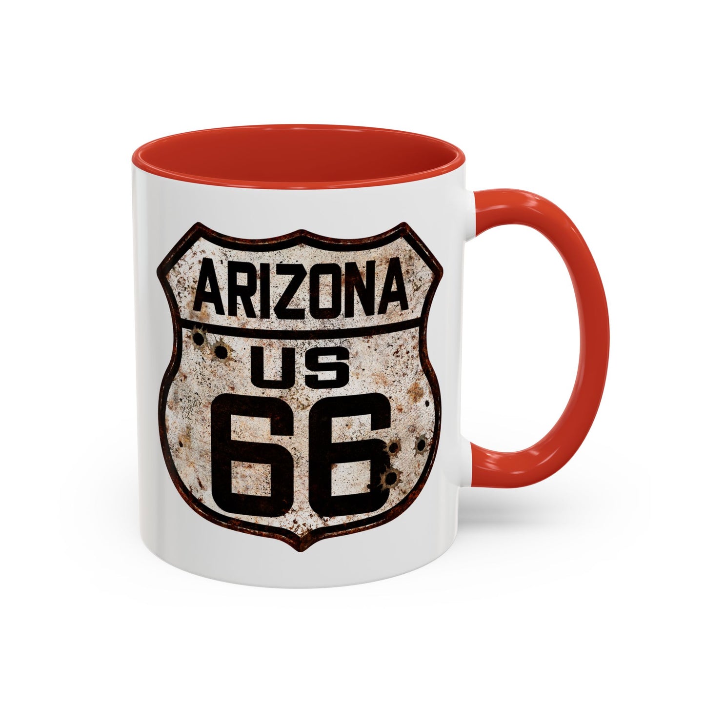 Mug Vintage Rusty Route 66 Highway Shield Arizona 11oz, 15oz