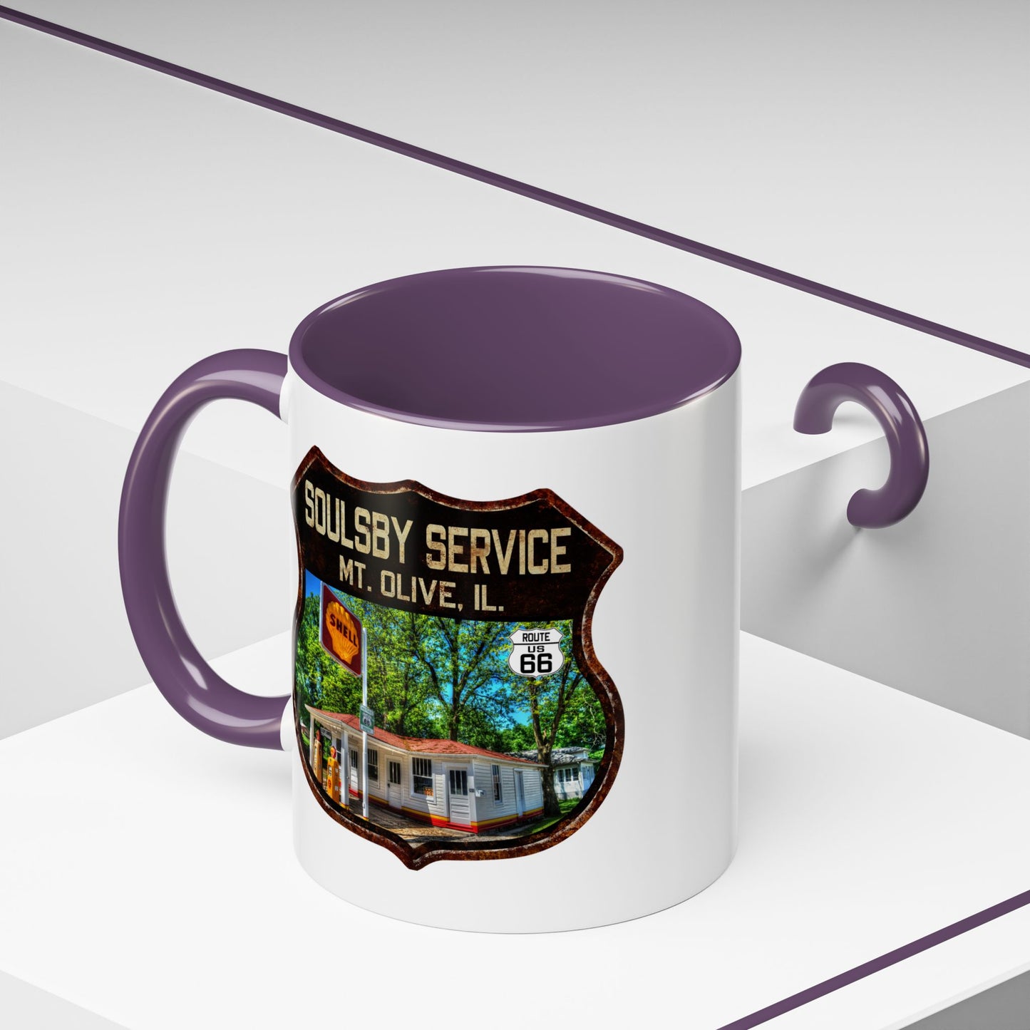 Mug Soulsby Service Station Route 66 Shield Illinois 11oz