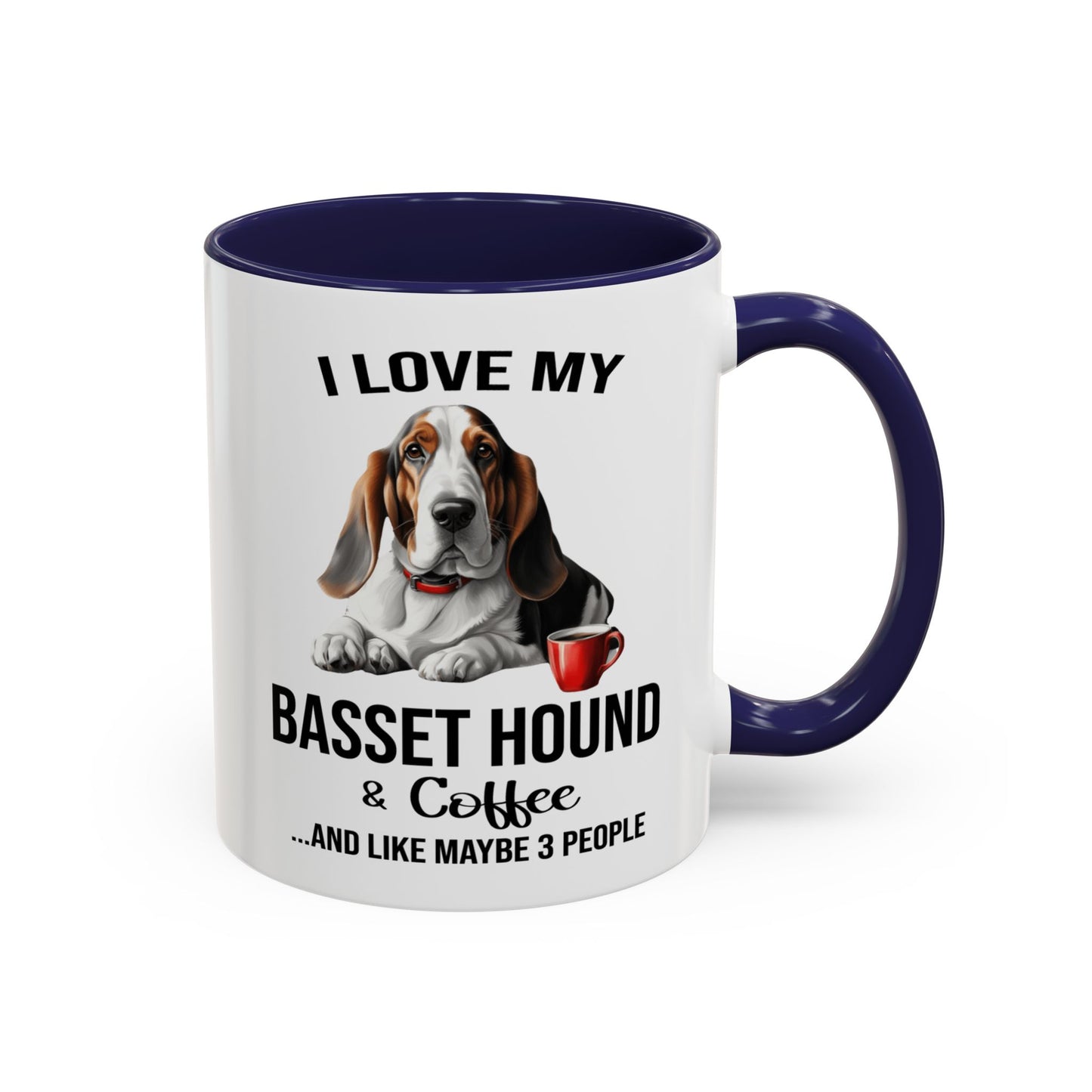 Basset Hound Lover Mug, Basset Hound Lover Gift, Coffee Mug, Basset Hound Mug, Basset Hound Gift, Basset Hound Owner, Coffee Cup A0023-005 Accent Coffee Mug (11, 15oz)