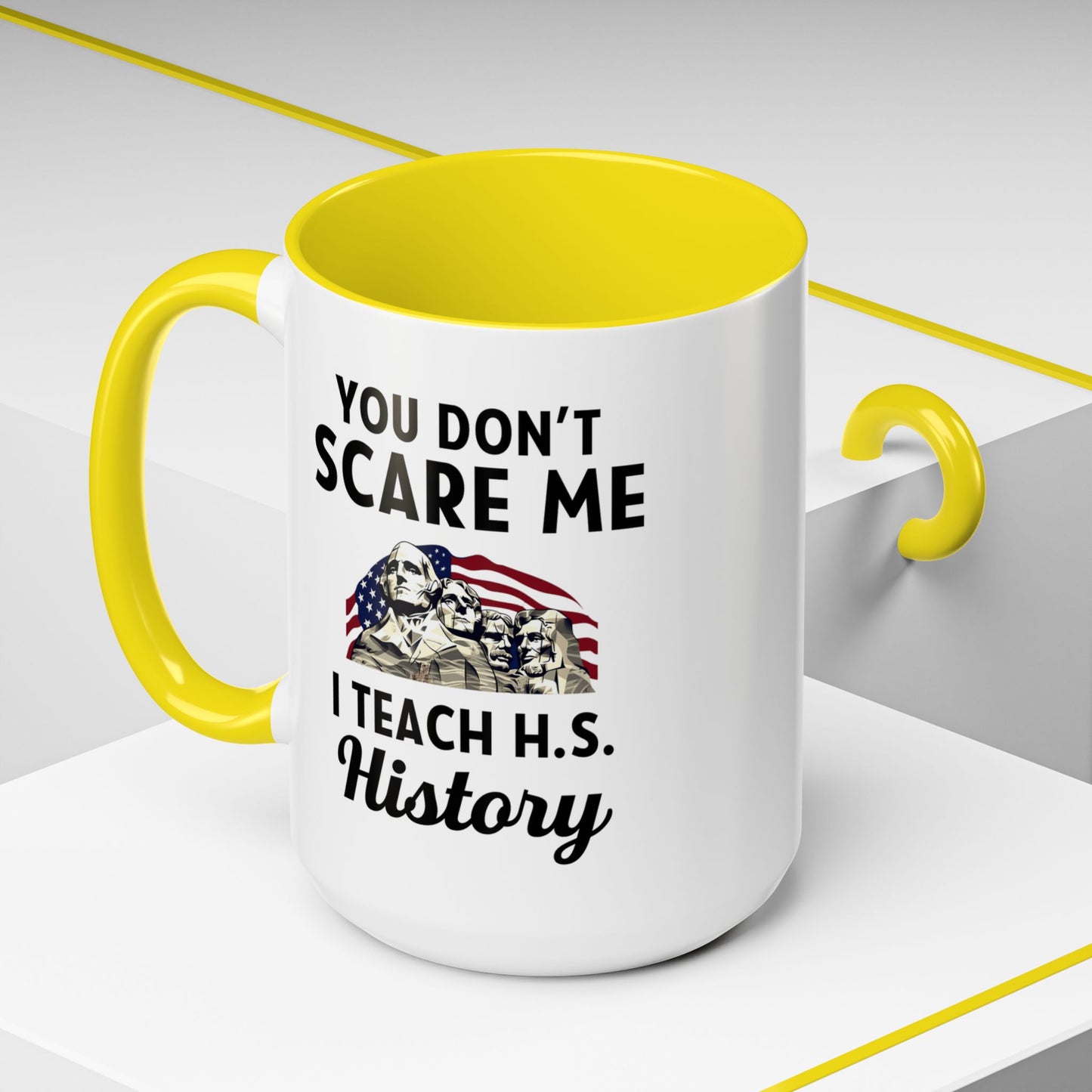 Funny History Teacher Mug Gift - You Don't Scare Me Quote Accent Coffee Mug (11, 15oz)