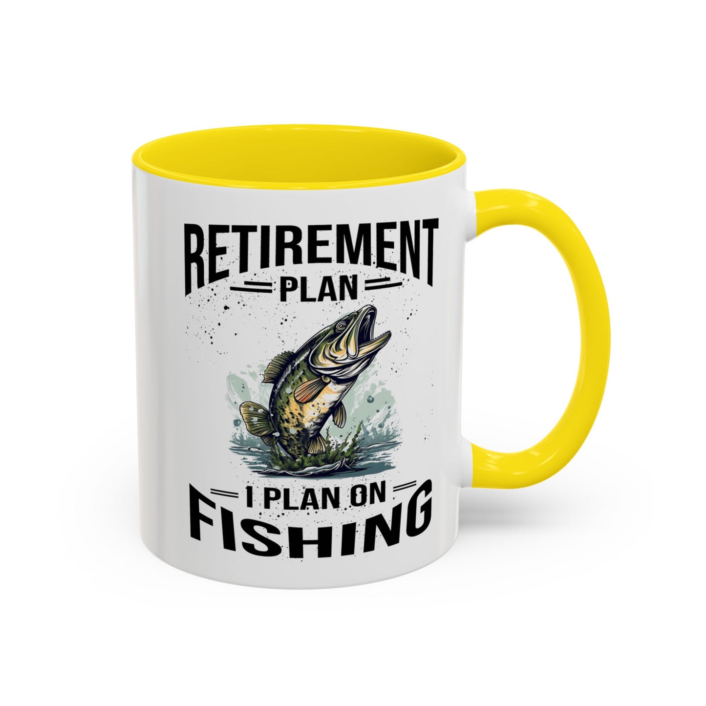 Retirement Mug - Retirement Plan Gone Fishing - Coffee Mug - Funny Retirement Gift, Happy Retirement Mug, Fishing Retirement Gift A0037-03 Accent Coffee Mug (11, 15oz)