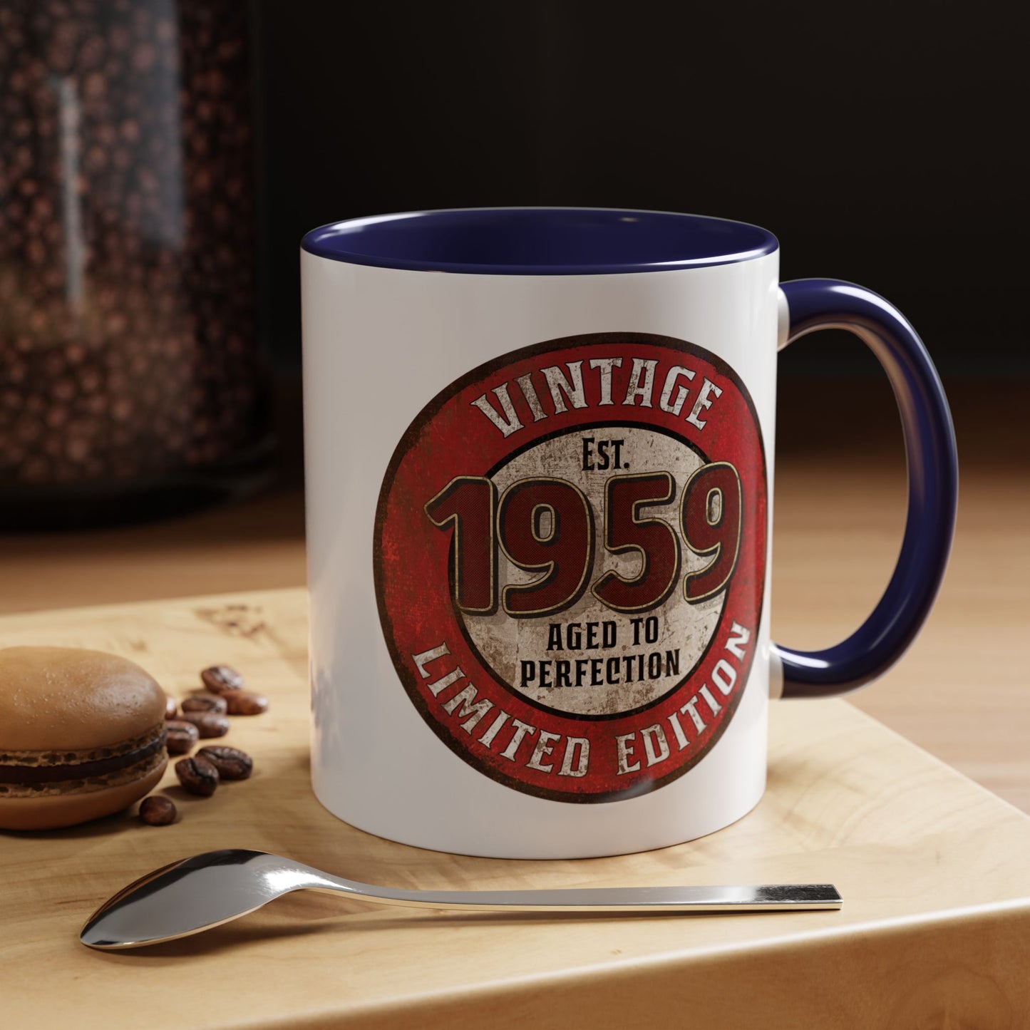 Vintage 1959 Birthday Mug, Aged to Perfection Limited Qty Coffee Cup - Gift Idea, Memories, Special Occasion, Collector's Item, Unique